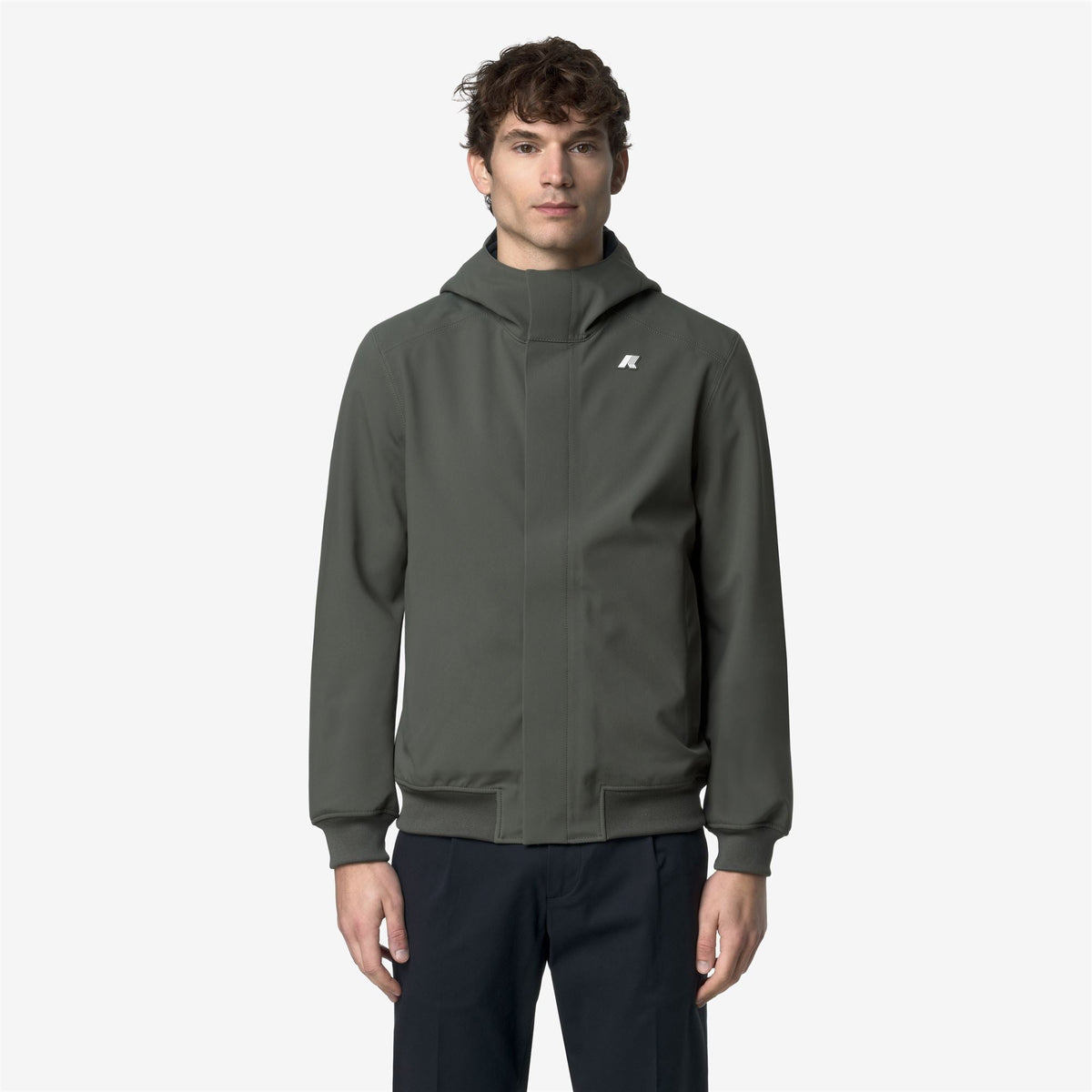 K-Way Joachim Bonded – Giacca corta da uomo – Green Blackish - Blue Depth
