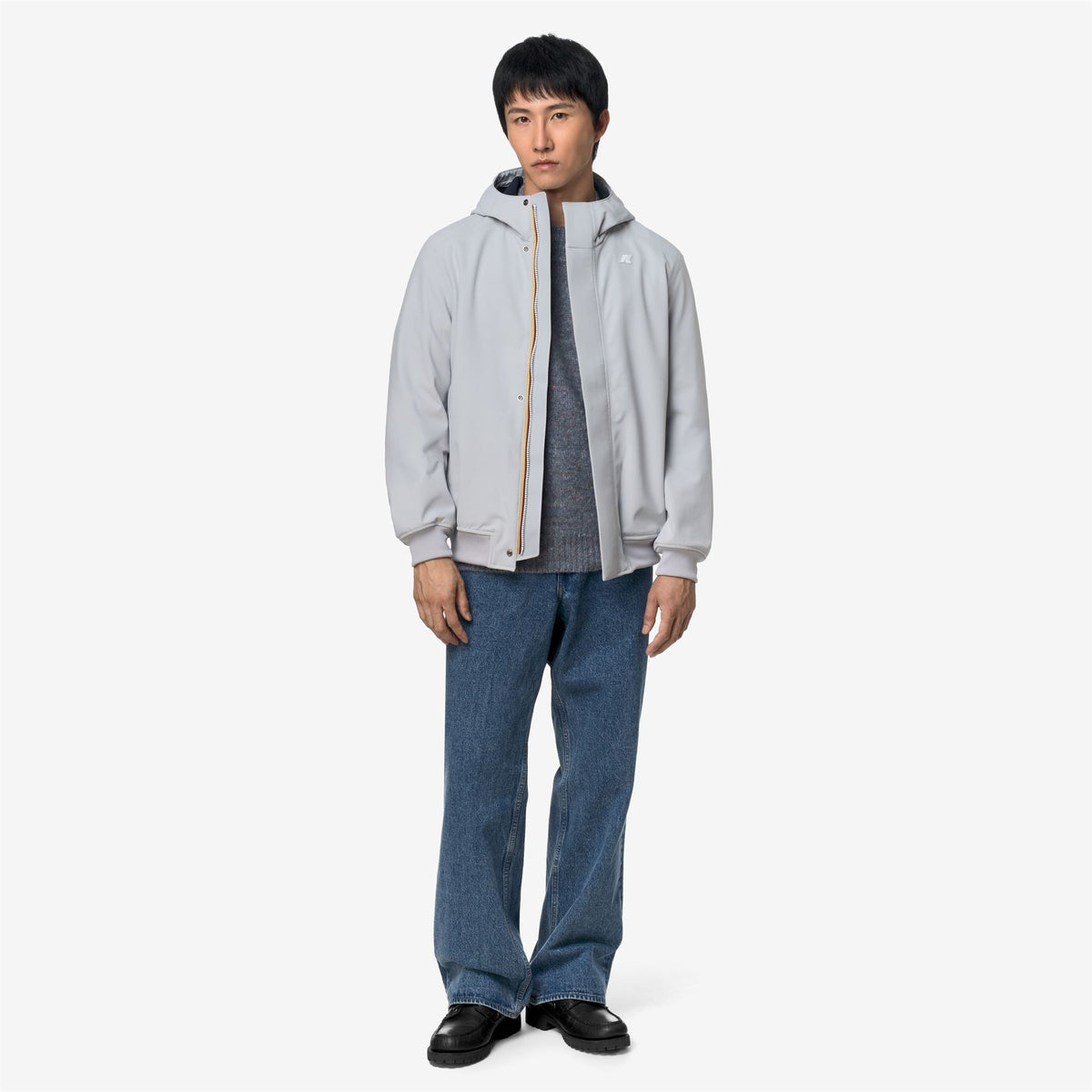K-Way Joachim Bonded – Giacca corta uomo – Grey Ash - Blue Depth