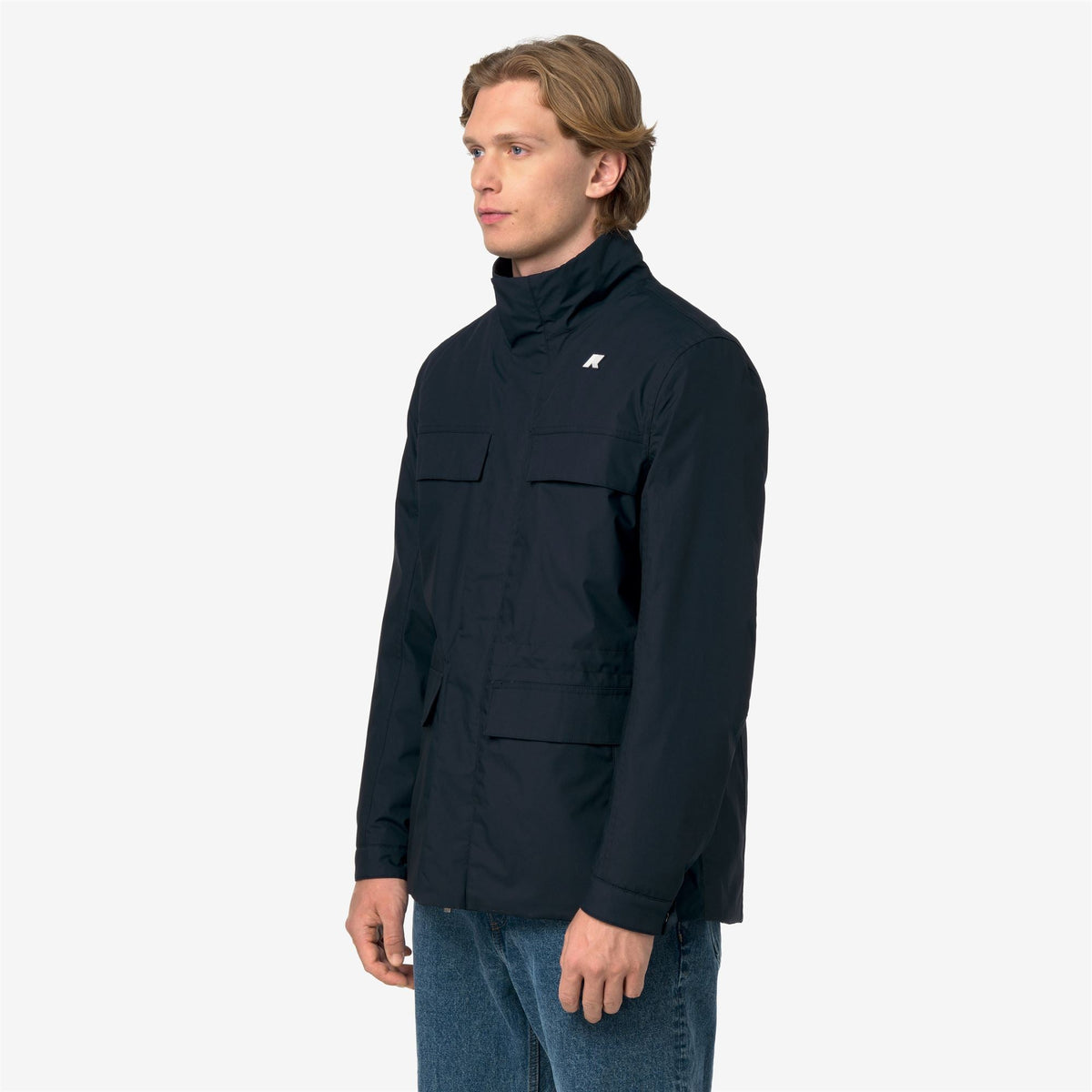 K-Way Manuene Warm Micro Canvas – Giacca semilunga da uomo – Blue Depth