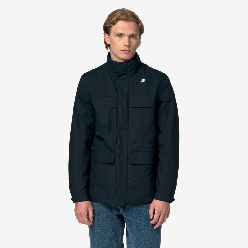 K-Way Manuene Warm Micro Canvas – Giacca semilunga da uomo – Blue Depth