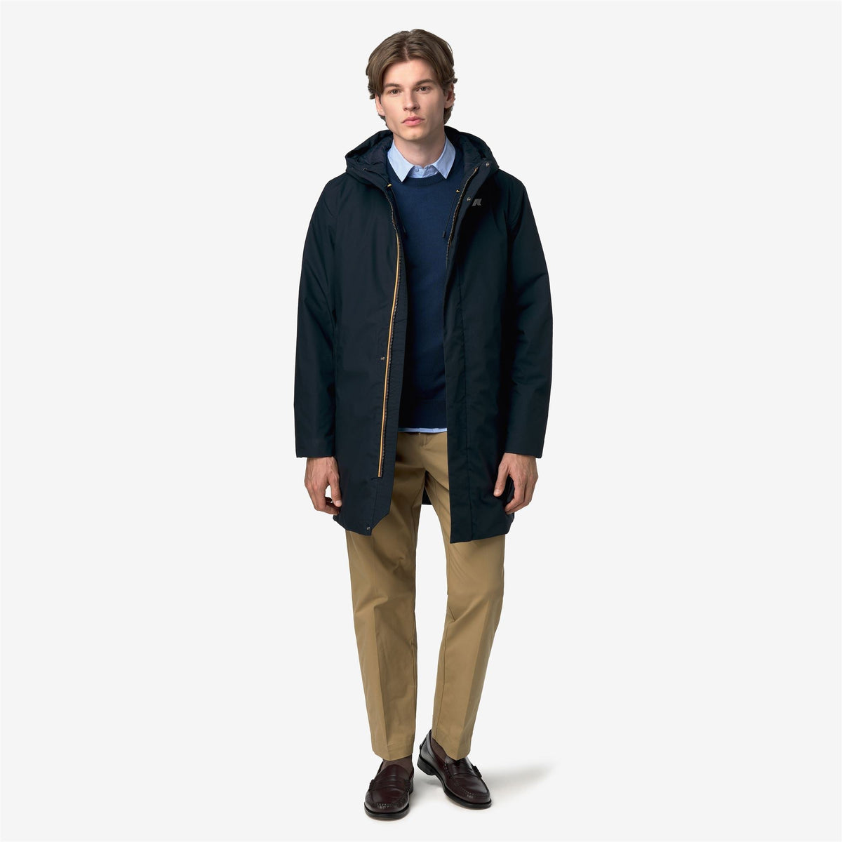 K-Way Thomas Warm Micro Canvas – Giacca lunga da uomo – Blue Depth