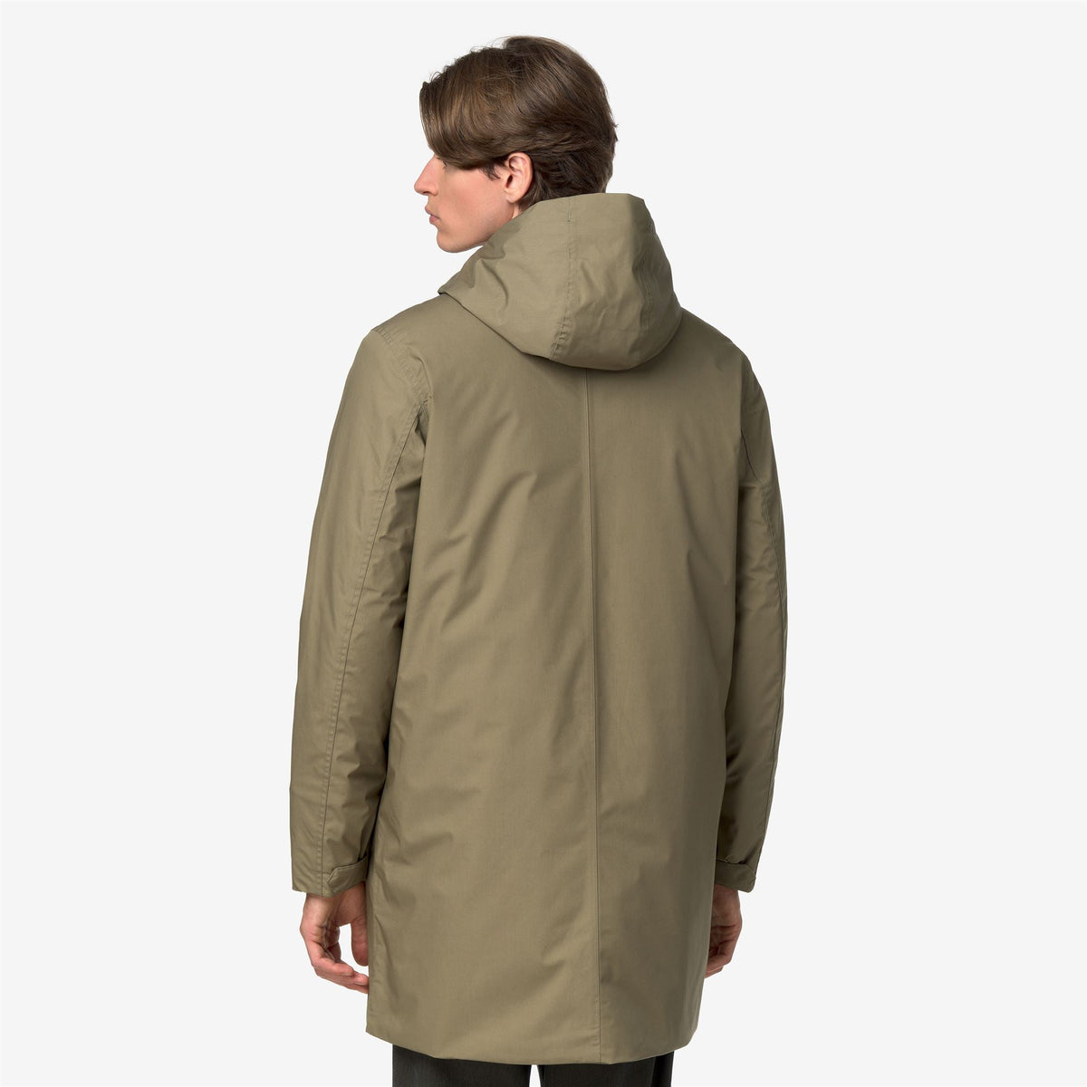 K-Way Thomas Warm Micro Canvas – Giacca lunga da uomo – Green Army