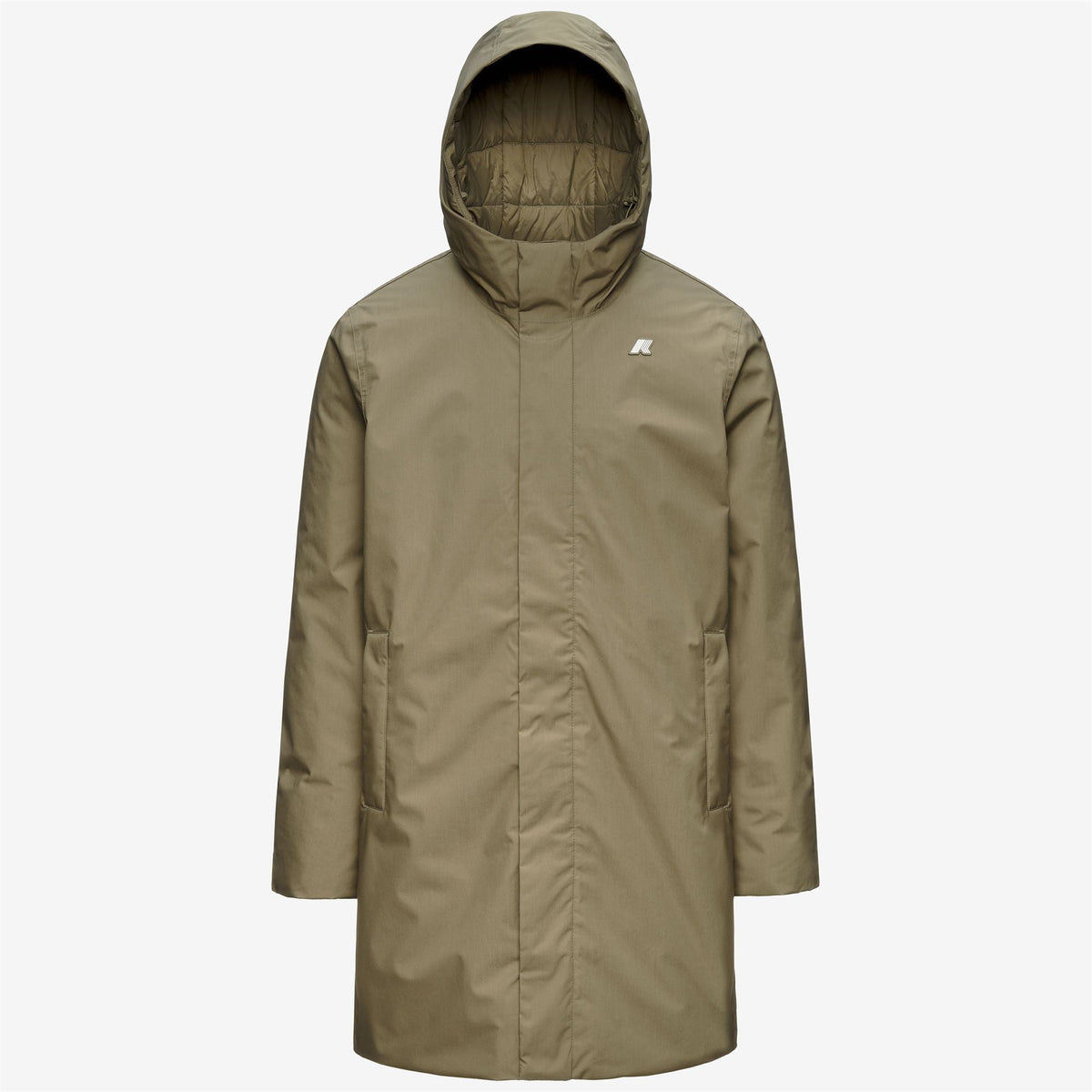 K-Way Thomas Warm Micro Canvas – Giacca lunga da uomo – Green Army
