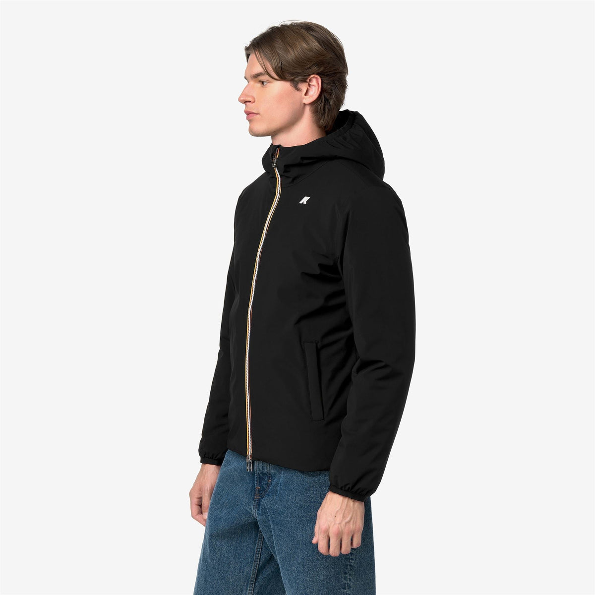 K-Way Jack ST Warm Double – Giacca corta da uomo – Black Pure - Beige Khaki