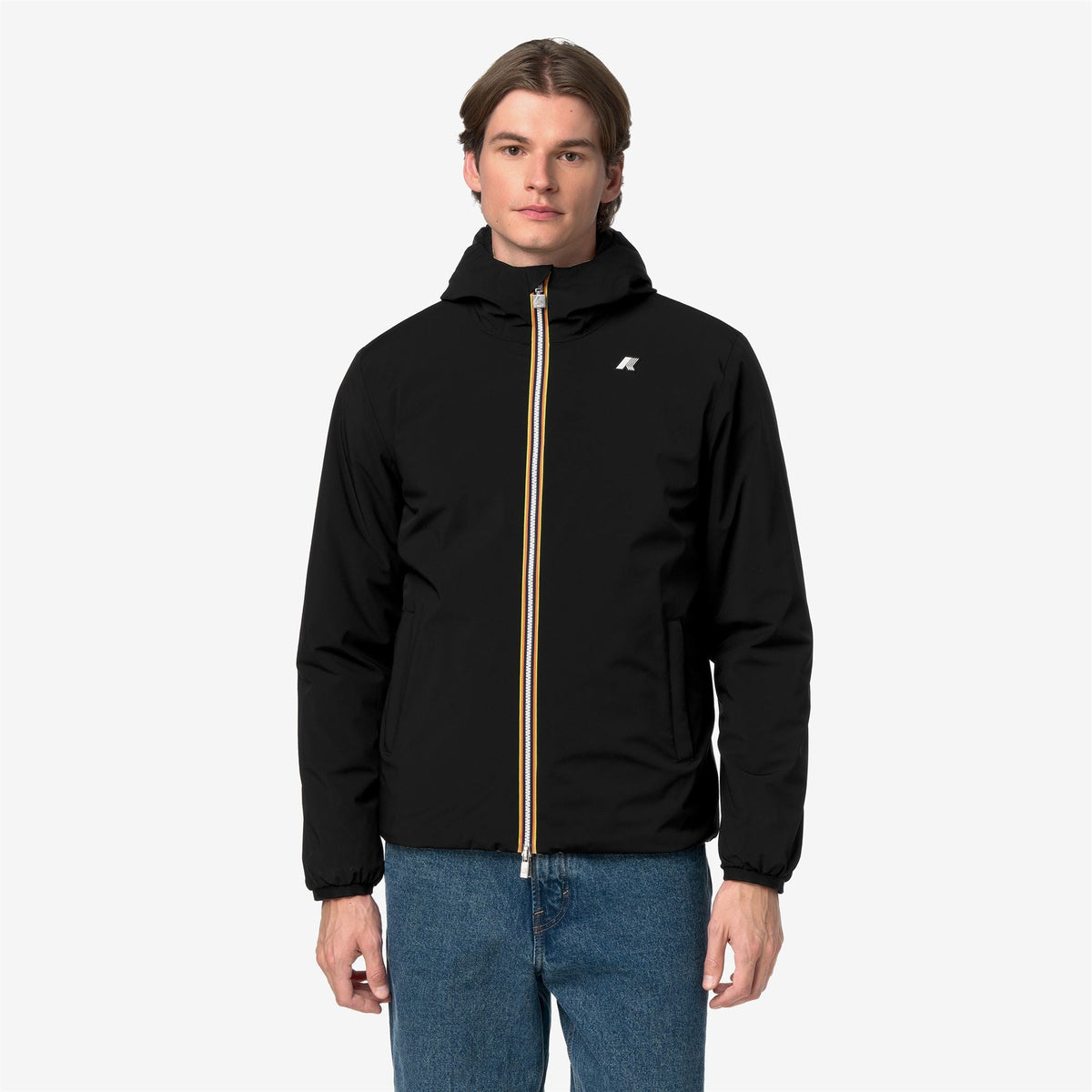 K-Way Jack ST Warm Double – Giacca corta da uomo – Black Pure - Beige Khaki