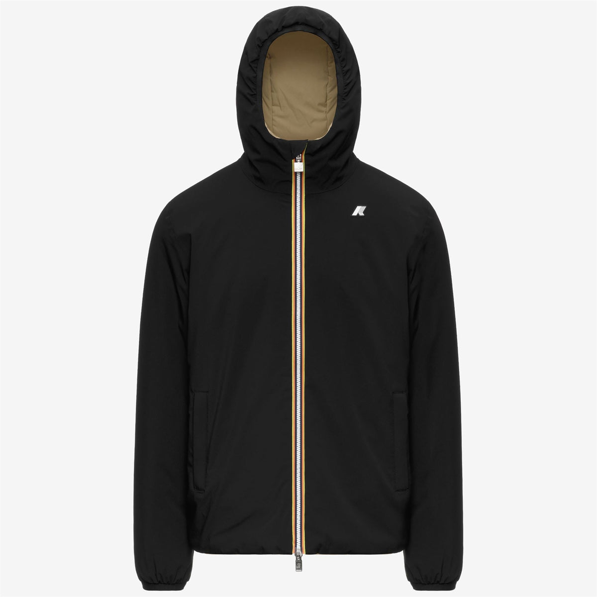 K-Way Jack ST Warm Double – Giacca corta da uomo – Black Pure - Beige Khaki