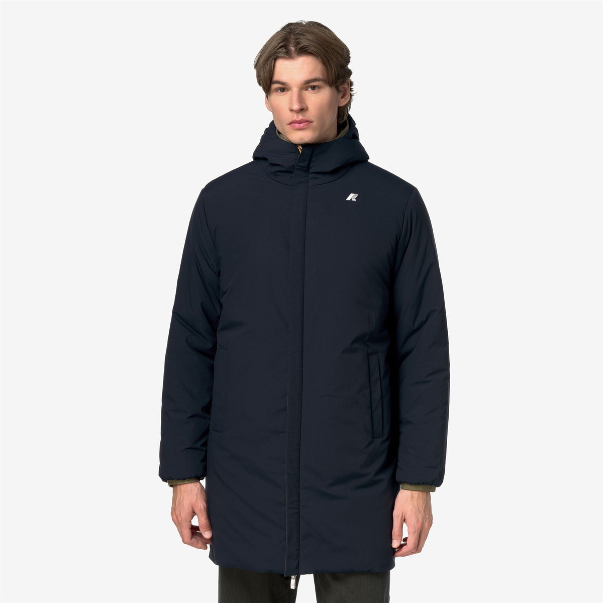 K-Way Jacob ST Warm Double – Giacca 3/4 da uomo – Green Army - Blue Depth