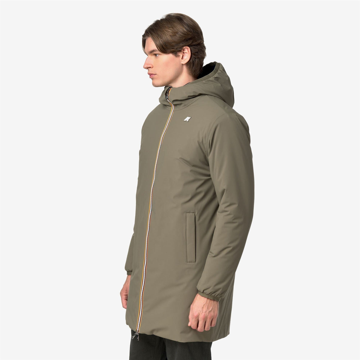 K-Way Jacob ST Warm Double – Giacca 3/4 da uomo – Green Army - Blue Depth
