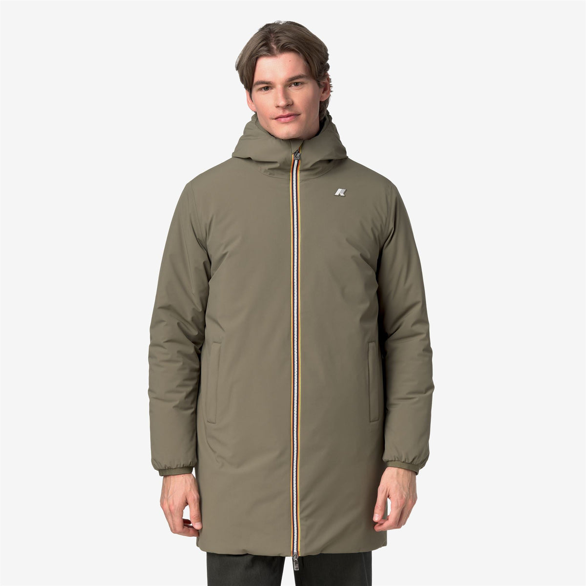 K-Way Jacob ST Warm Double – Giacca 3/4 da uomo – Green Army - Blue Depth