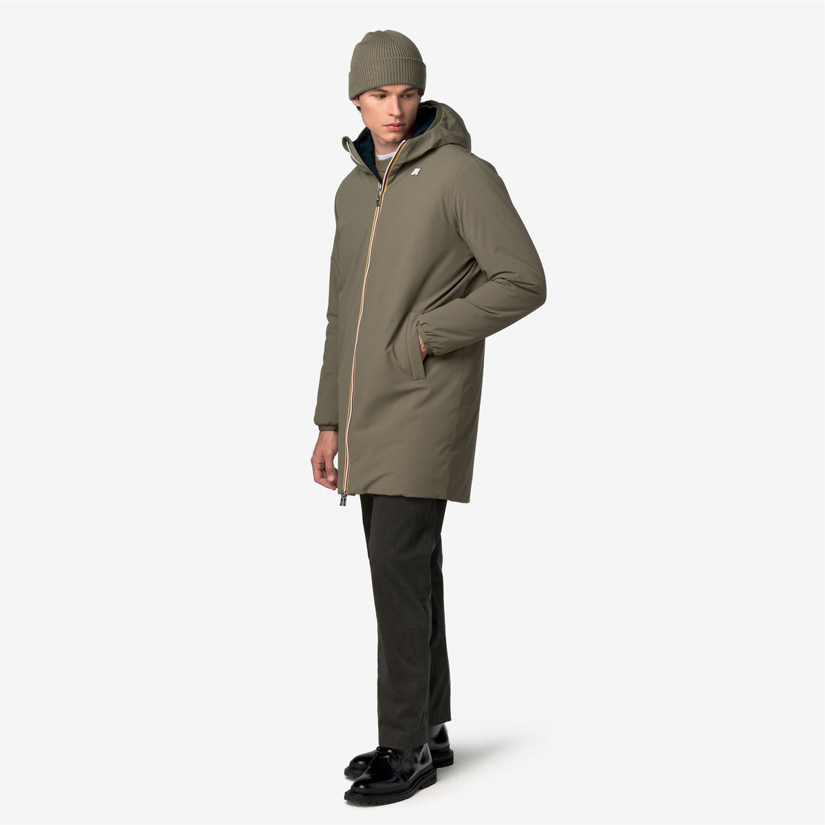 K-Way Jacob ST Warm Double – Giacca 3/4 da uomo – Green Army - Blue Depth
