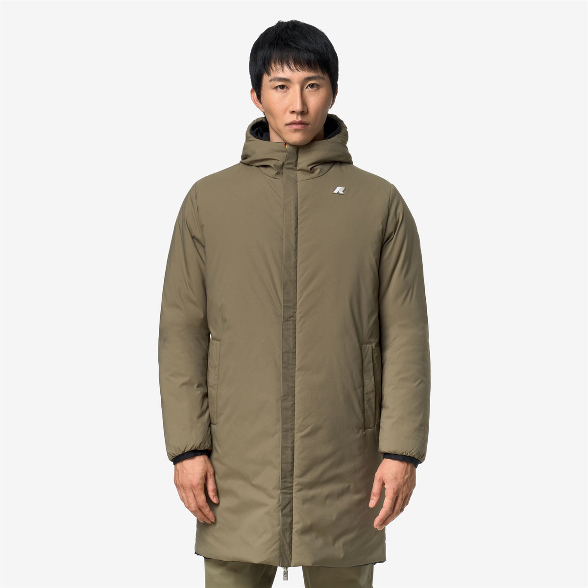 K-Way Jacob ST Warm Double – Giacca 3/4 da uomo – Black Pure - Green Army