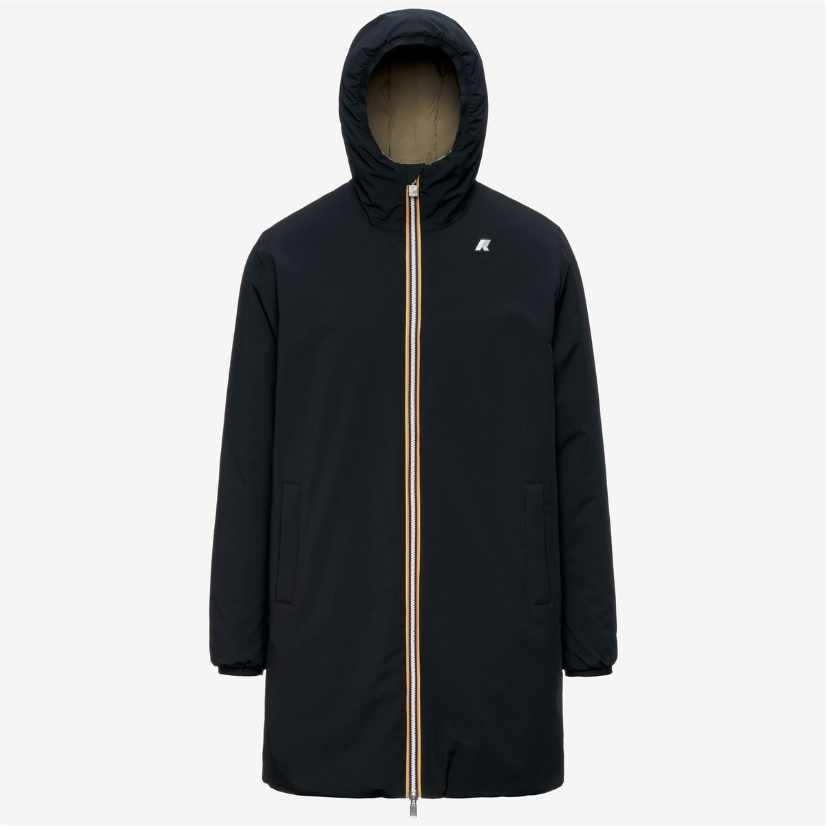 K-Way Jacob ST Warm Double – Giacca 3/4 da uomo – Black Pure - Green Army