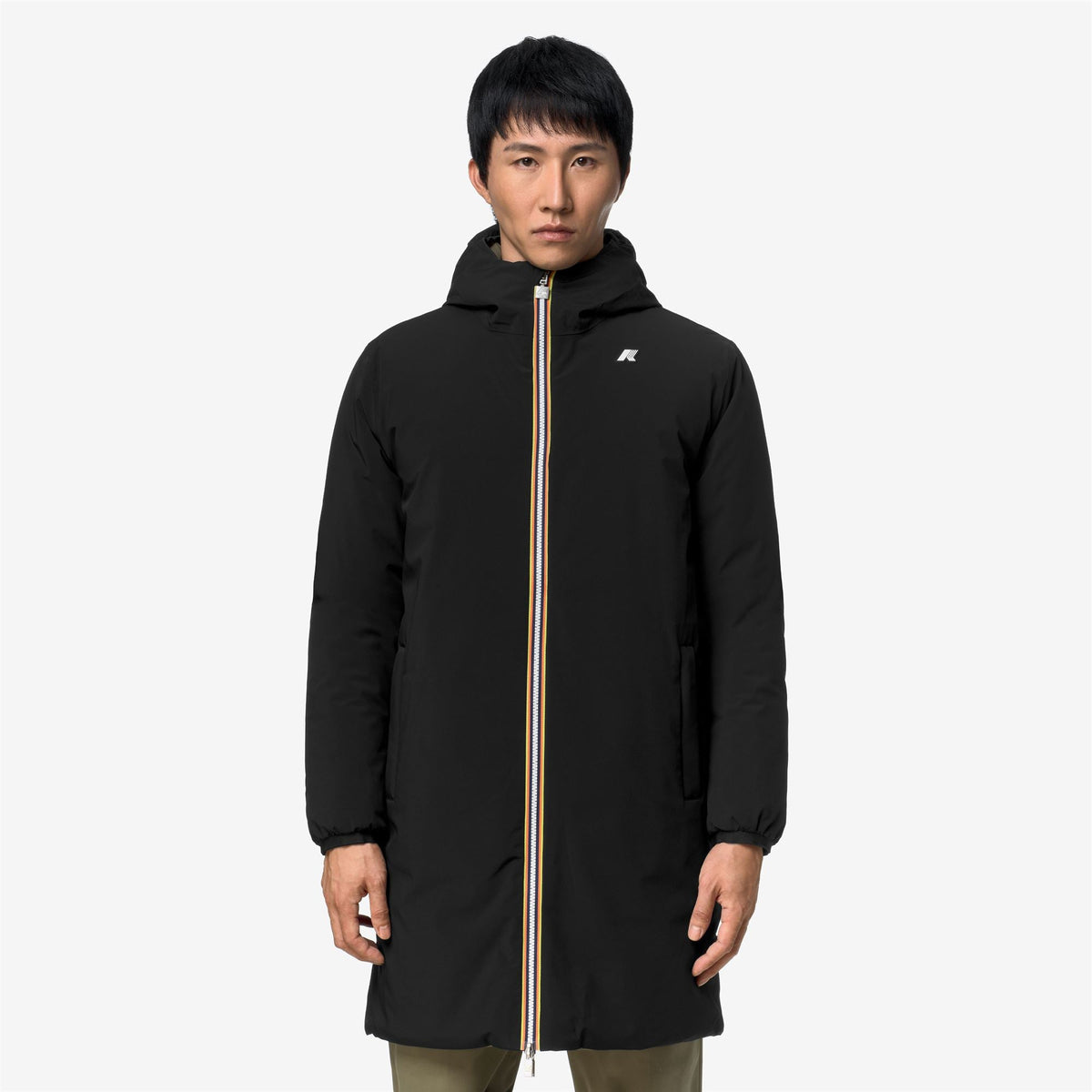 K-Way Jacob ST Warm Double – Giacca 3/4 da uomo – Black Pure - Green Army