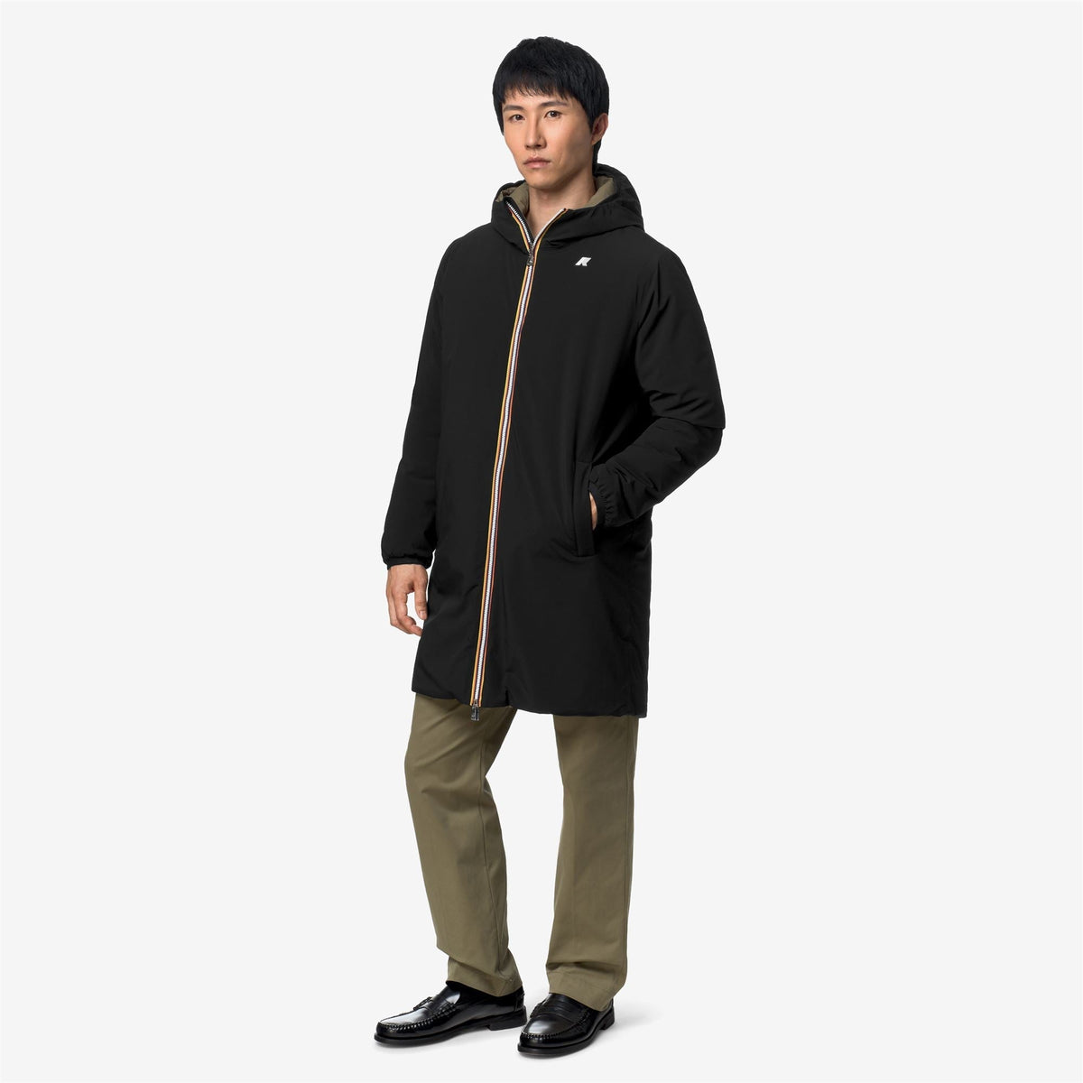 K-Way Jacob ST Warm Double – Giacca 3/4 da uomo – Black Pure - Green Army