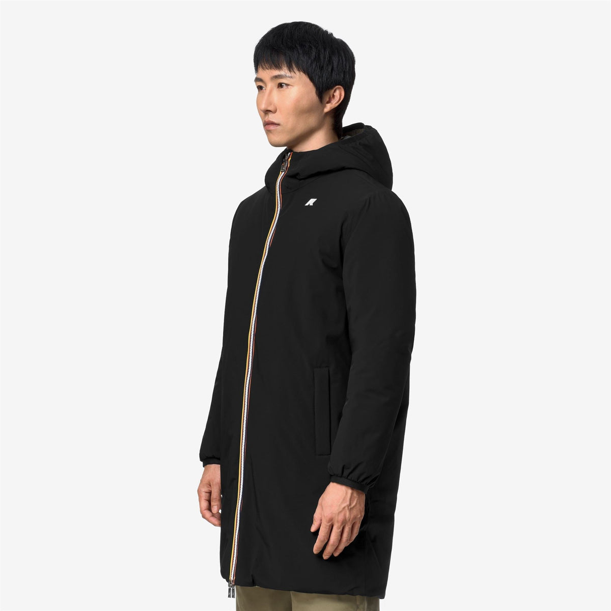 K-Way Jacob ST Warm Double – Giacca 3/4 da uomo – Black Pure - Green Army