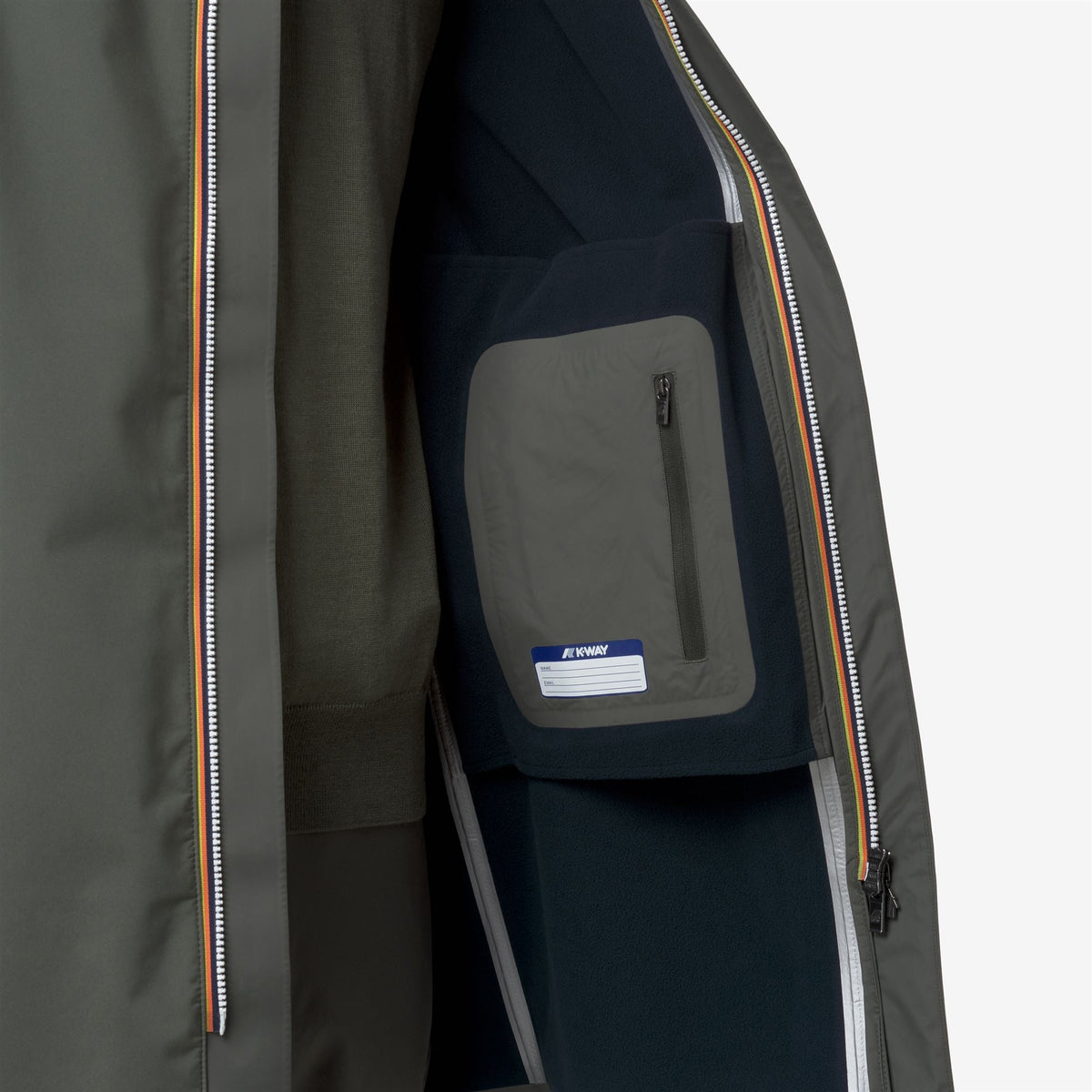 K-Way Thomas Bonded – Giacca lunga uomo – Green Blackish - Blue Depth