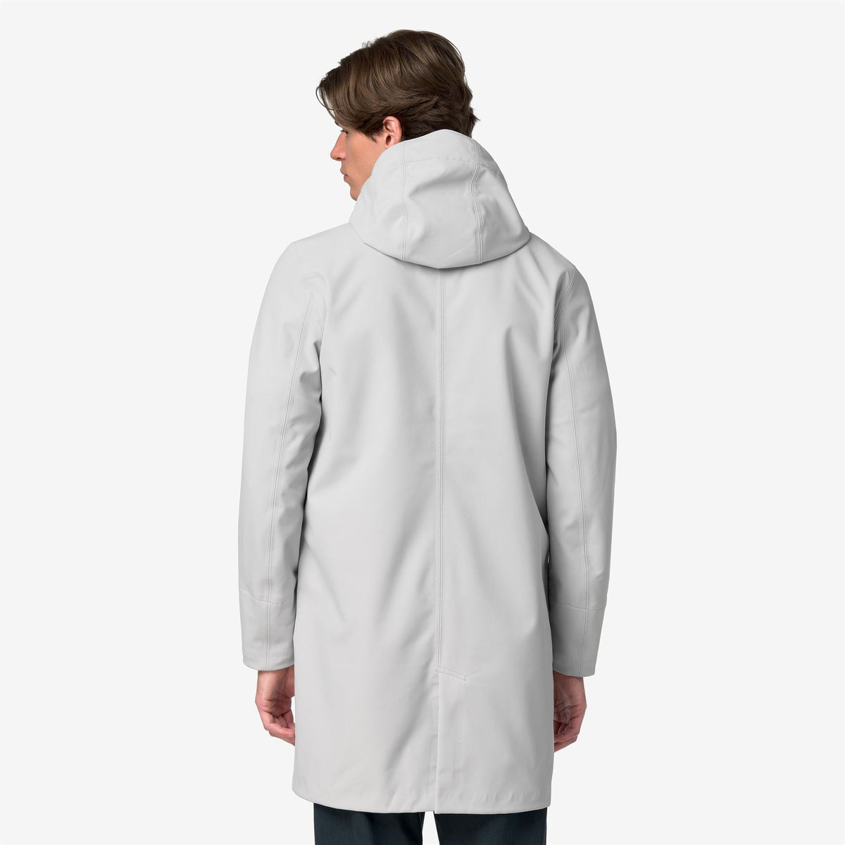 K-Way Thomas Bonded – Giacca lunga da uomo – Grey Ash - Blue Depth