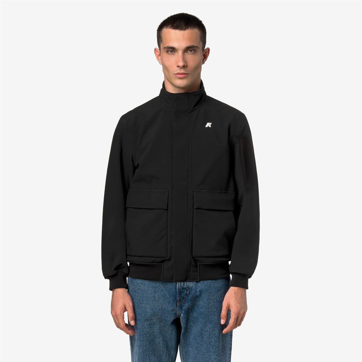 K-Way Herve Bonded – Giacca corta da uomo – Black P-Blue D
