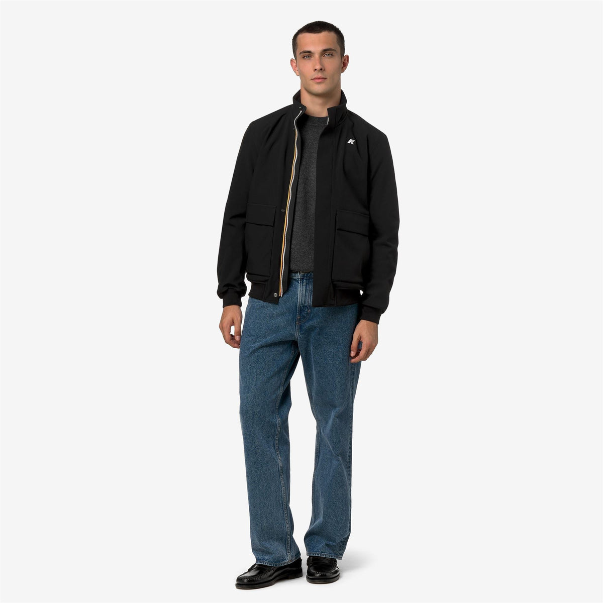 K-Way Herve Bonded – Giacca corta da uomo – Black P-Blue D