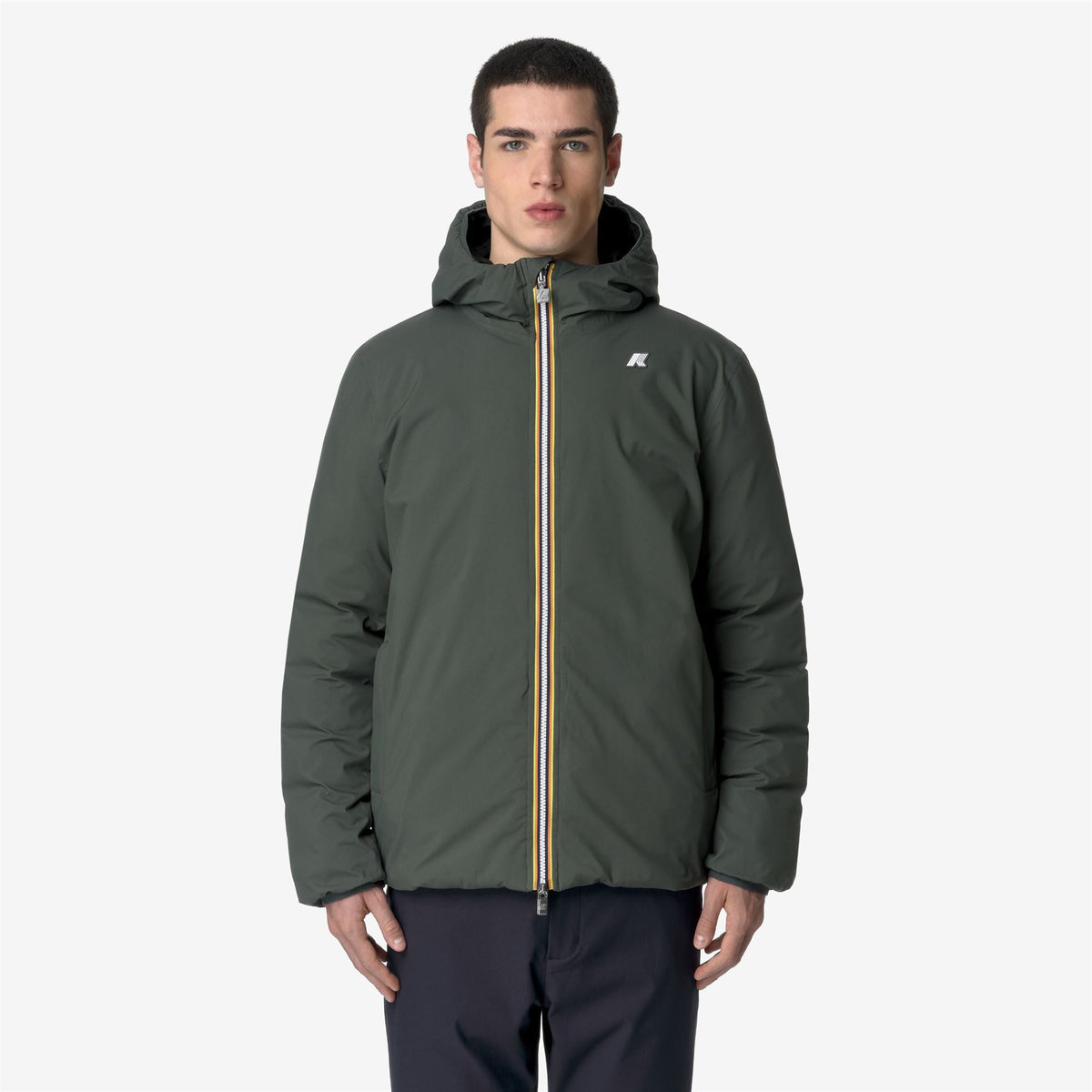 K-Way Jack ST Thermo Double – Giacca corta da uomo – Green Blackish - Black Pure