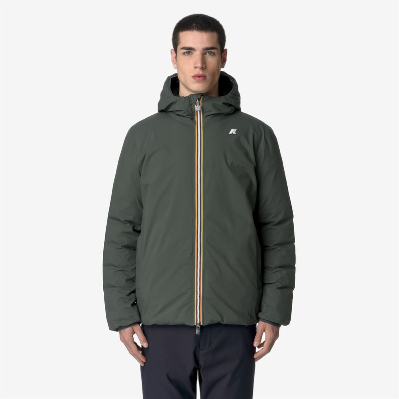 K-Way Jack ST Thermo Double – Giacca corta da uomo – Green Blackish - Black Pure