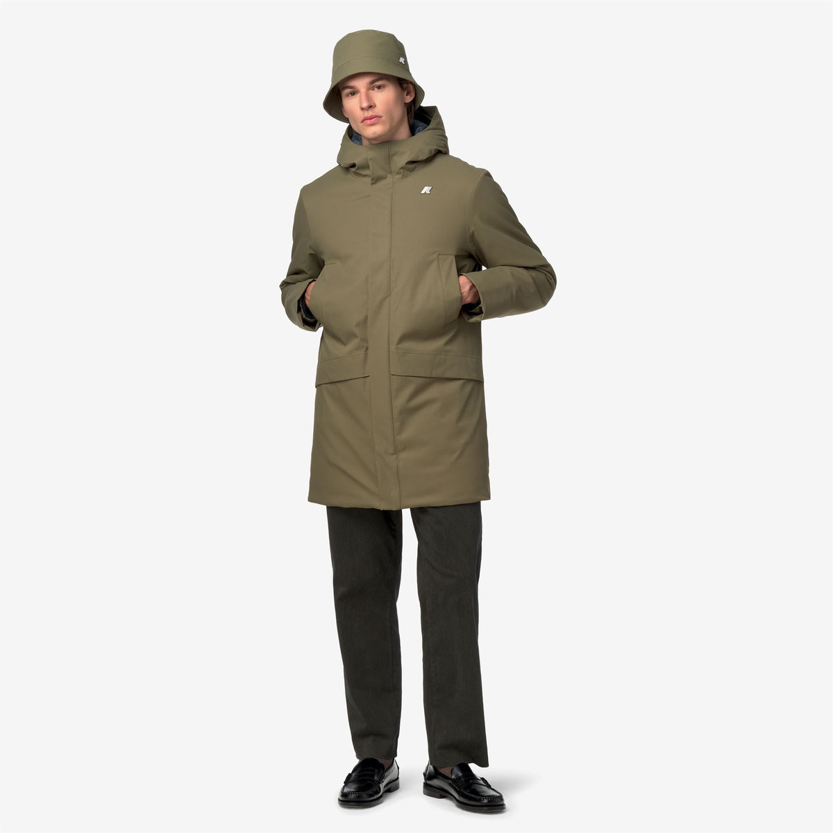 K-Way Jarno Twill Marmotta – Giacca corta da uomo – Green Army - Blue Airforce