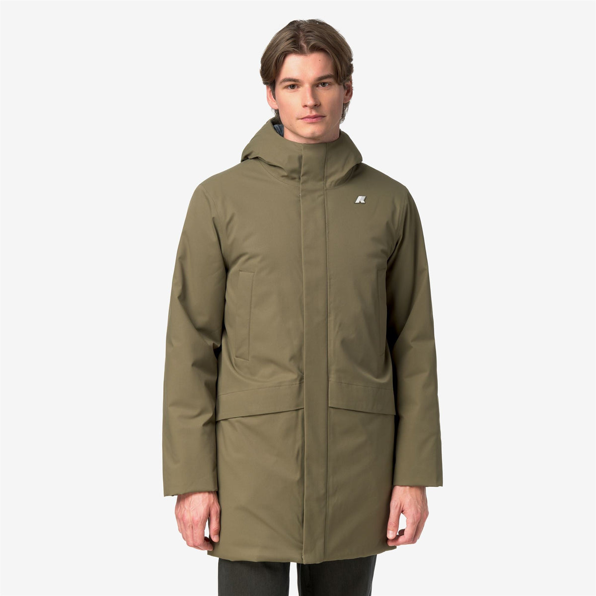 K-Way Jarno Twill Marmotta – Giacca corta da uomo – Green Army - Blue Airforce