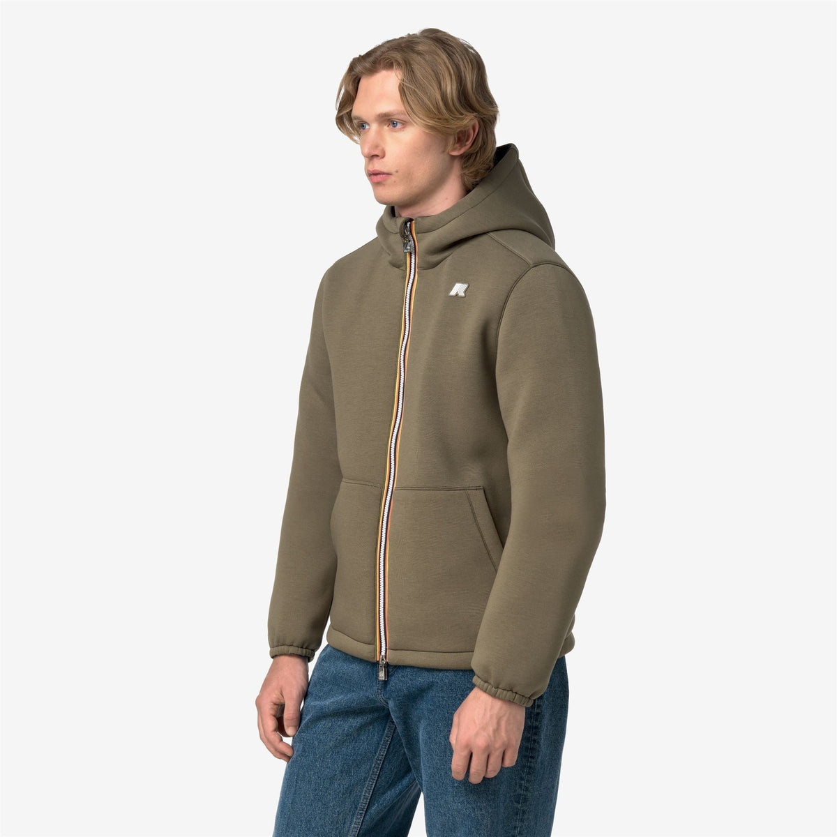 K-Way Jack Spacer Nylon Double – Giacca corta da uomo – Green Army - Blue Depth