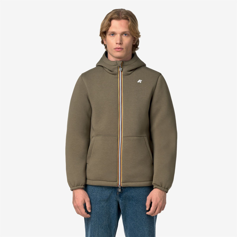 K-Way Jack Spacer Nylon Double – Giacca corta da uomo – Green Army - Blue Depth