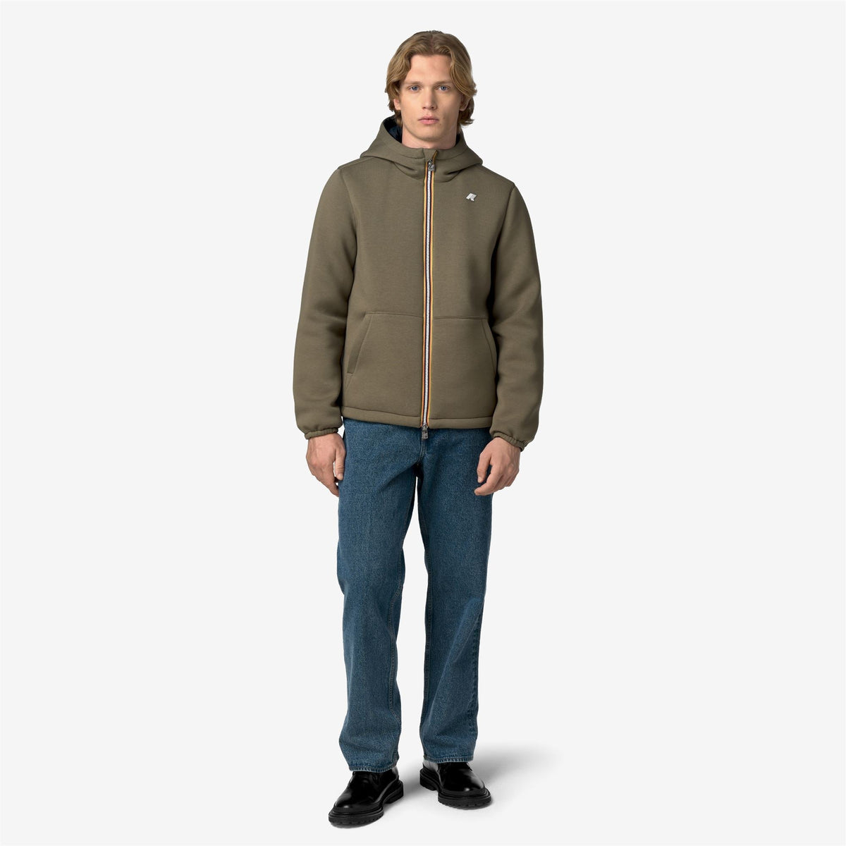 K-Way Jack Spacer Nylon Double – Giacca corta da uomo – Green Army - Blue Depth