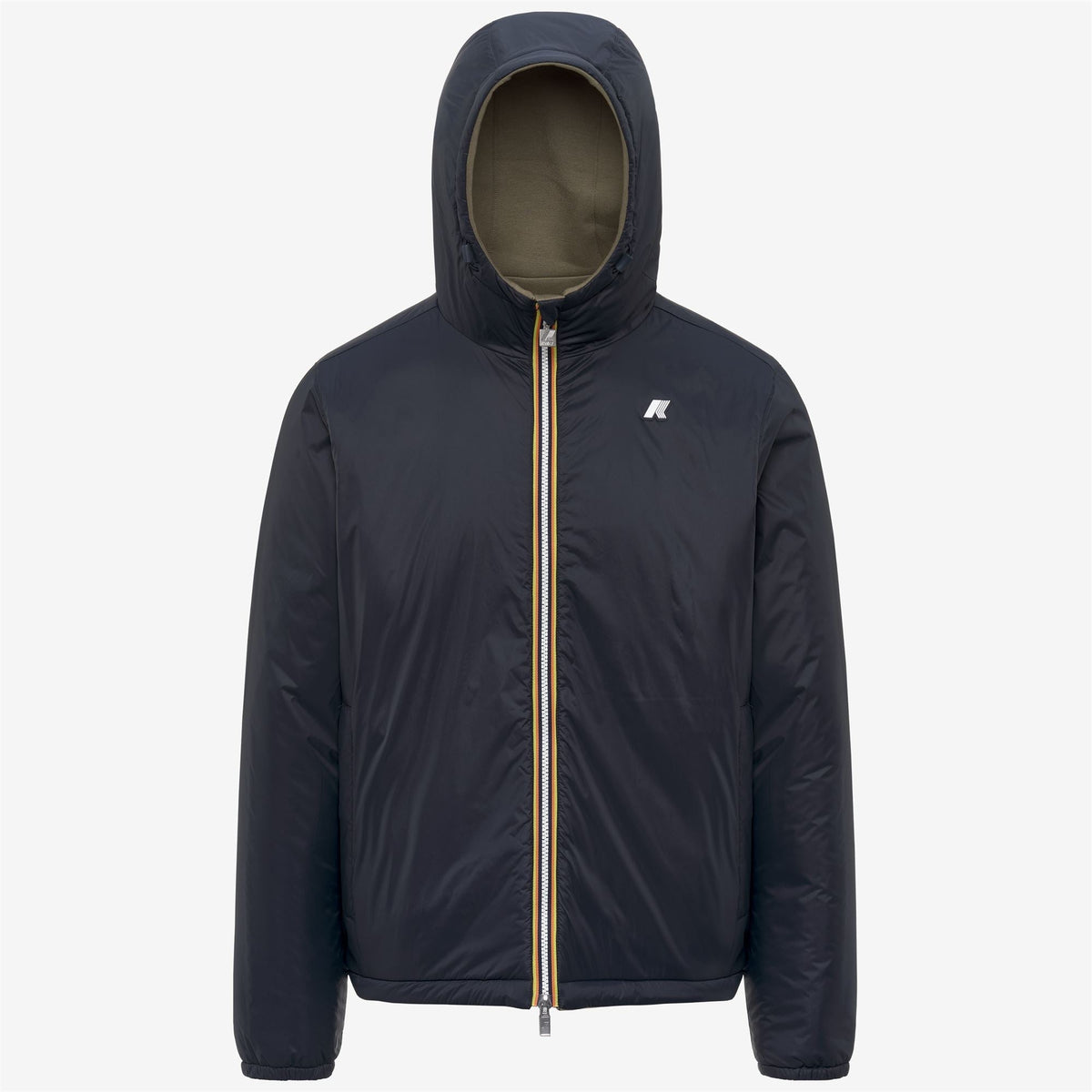 K-Way Jack Spacer Nylon Double – Giacca corta da uomo – Green Army - Blue Depth
