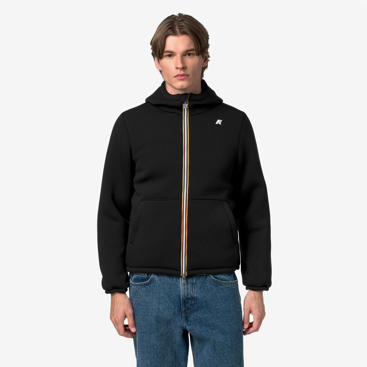 K-Way Jack Spacer Nylon Double – Giacca corta da uomo – Black Pure - Green Army