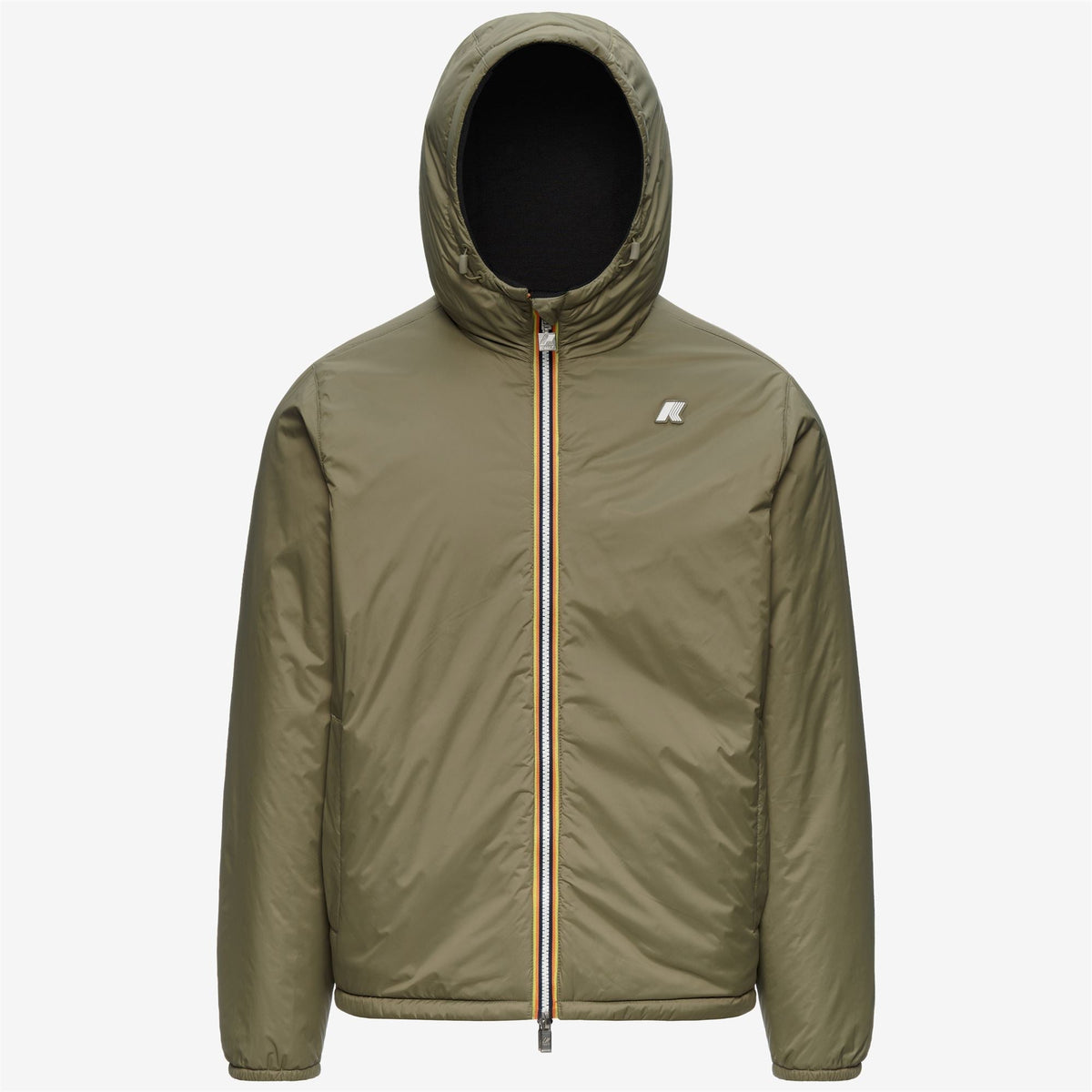 K-Way Jack Spacer Nylon Double – Giacca corta da uomo – Black Pure - Green Army