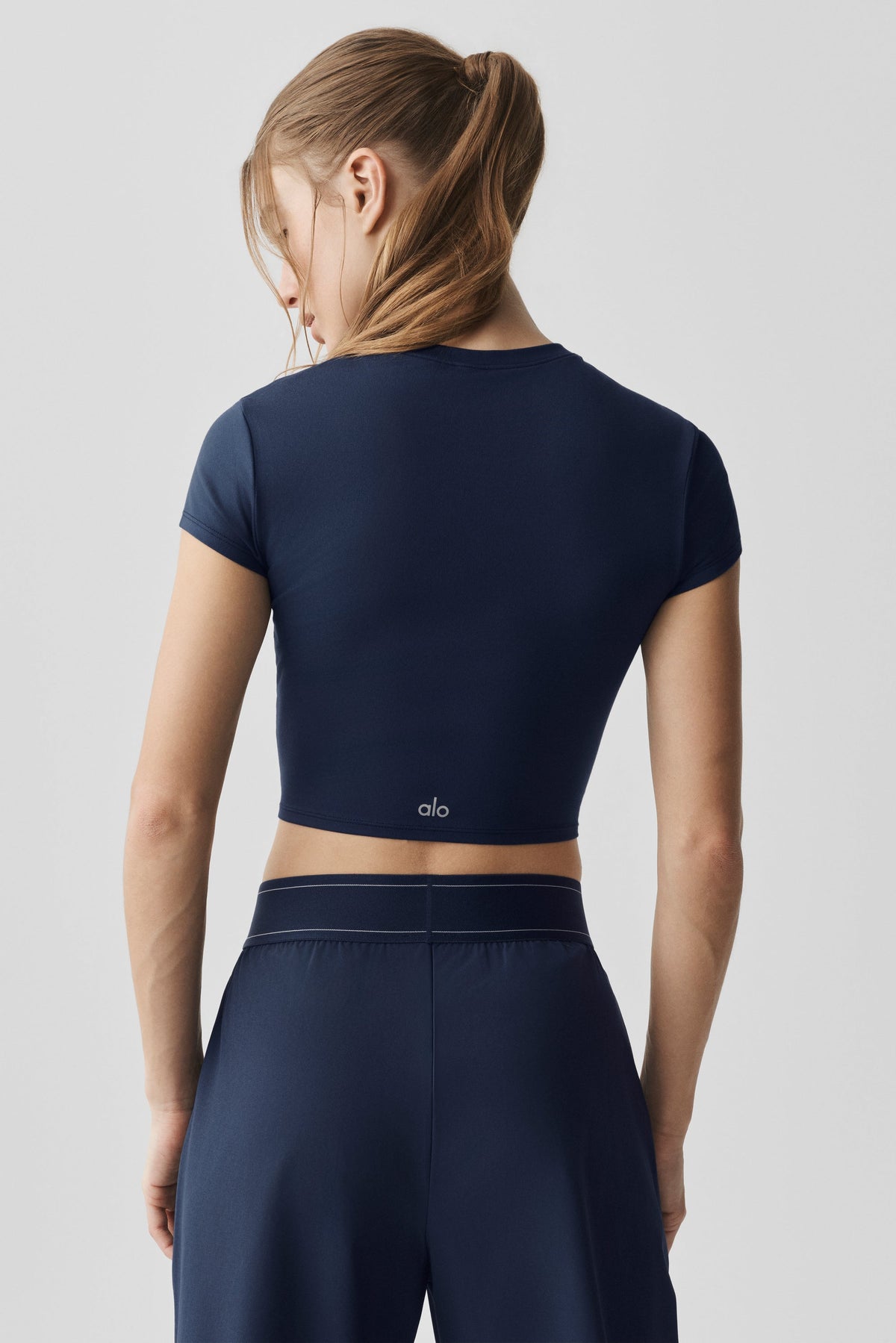 Top corto a maniche corte Alosoft Finesse - Navy