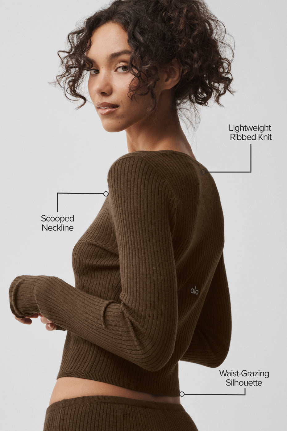 Top a maniche lunghe in maglia Unwind