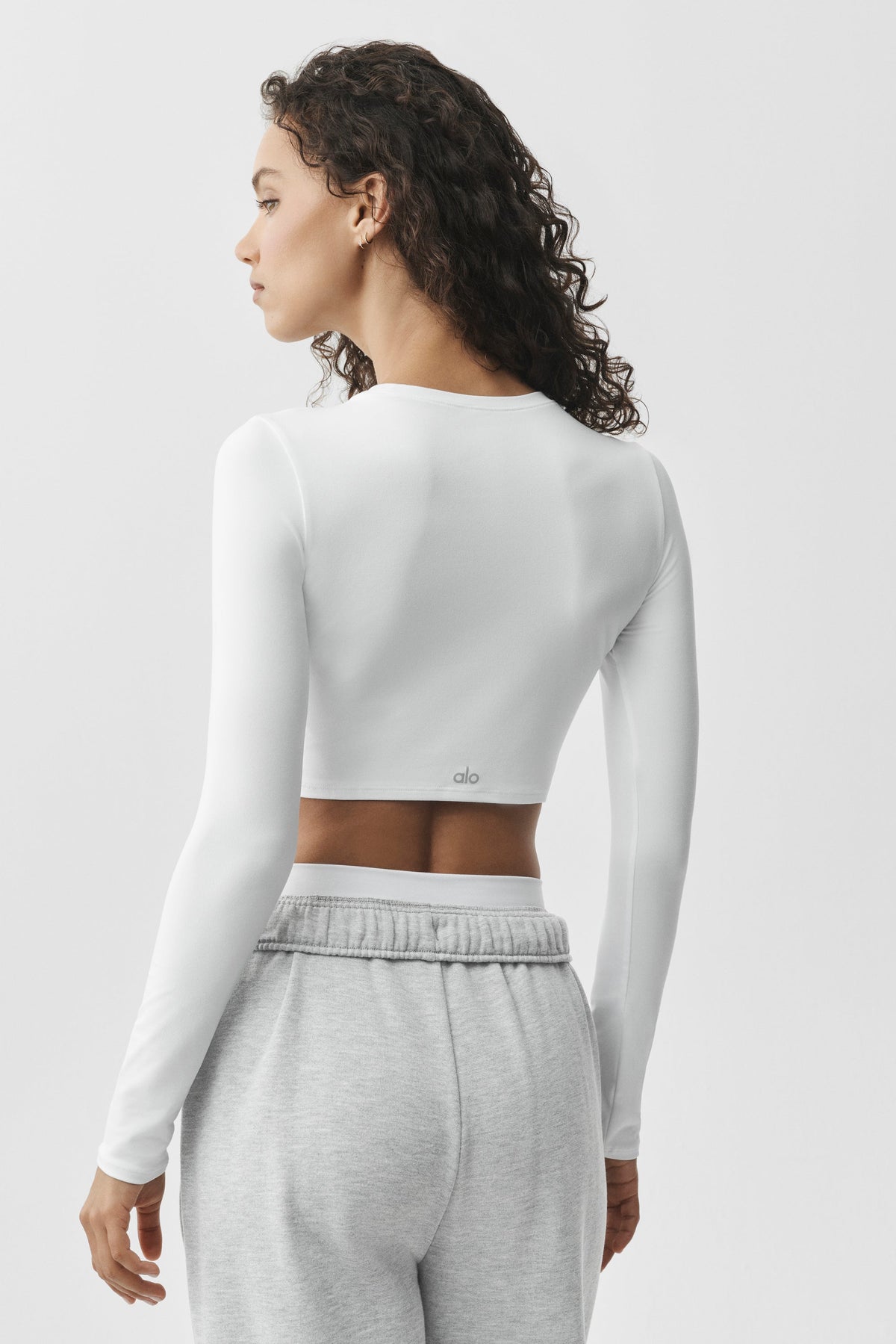 Top corto a maniche lunghe Alosoft Finesse - White