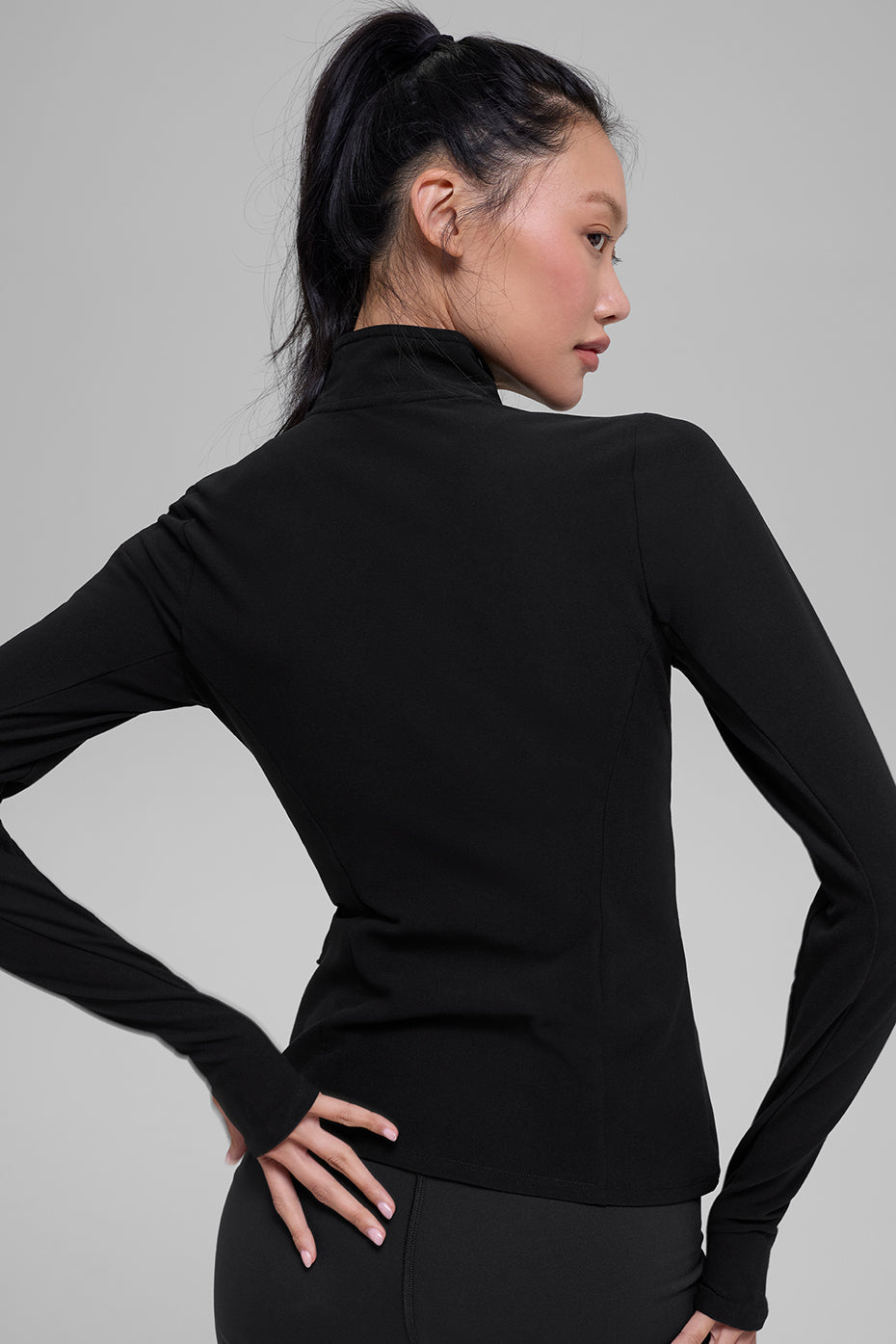 Pullover con zip 1/2 Alosoft Rapid - Black