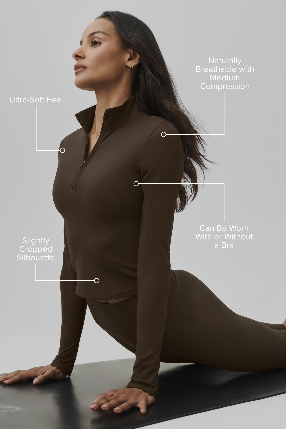 ALO Top a maniche lunghe con zip Softsculpt Precision 1/4