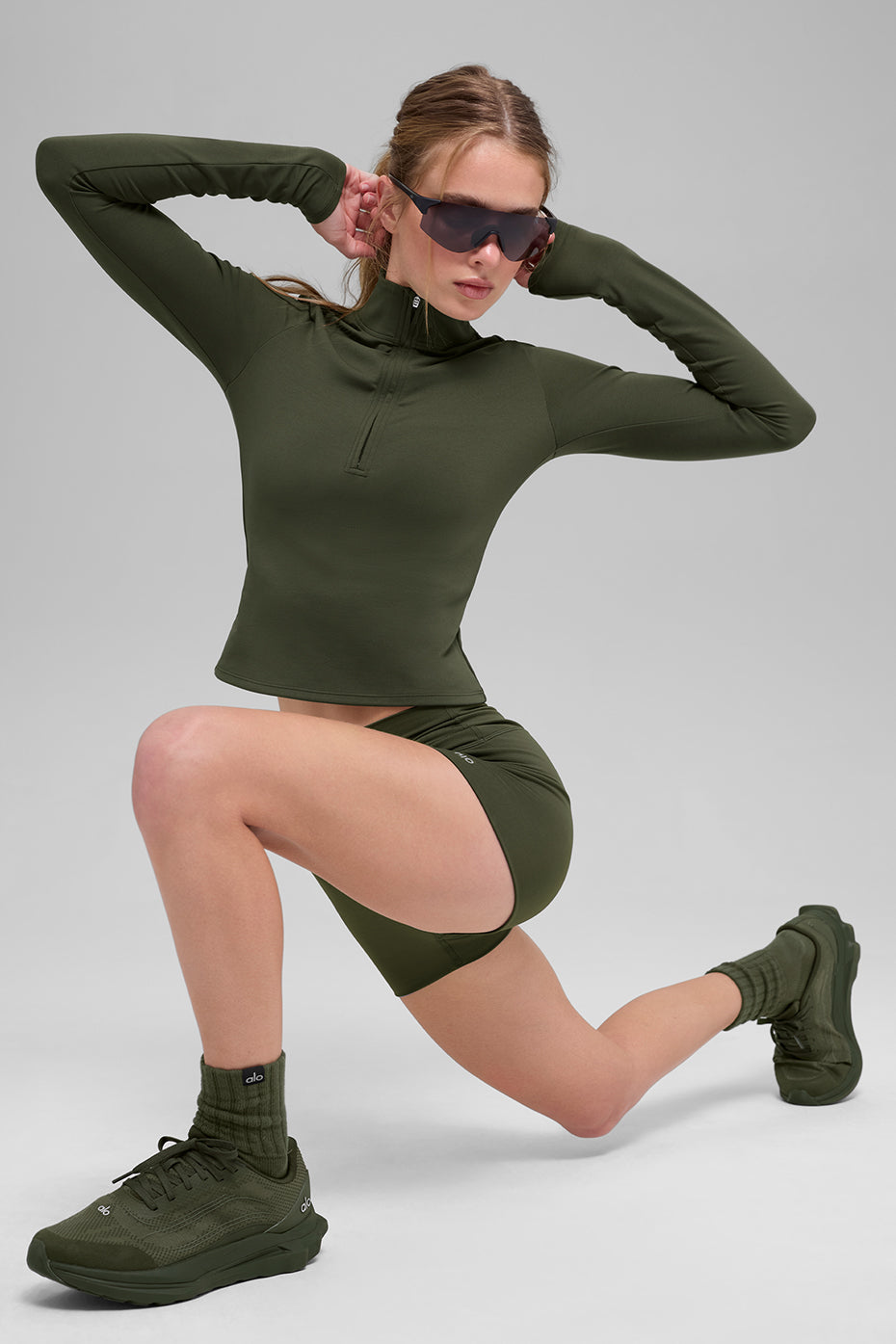 ALO Top a maniche lunghe con zip Softsculpt Precision 1/4