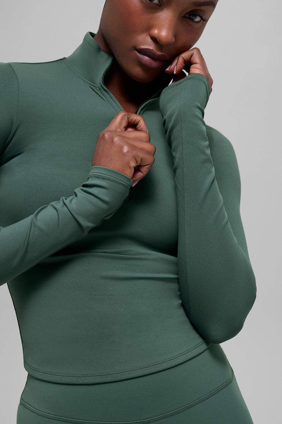 ALO Top a maniche lunghe con zip Softsculpt Precision 1/4
