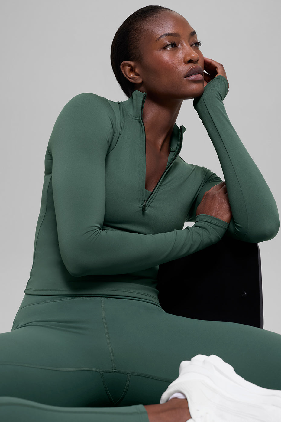 ALO Top a maniche lunghe con zip Softsculpt Precision 1/4