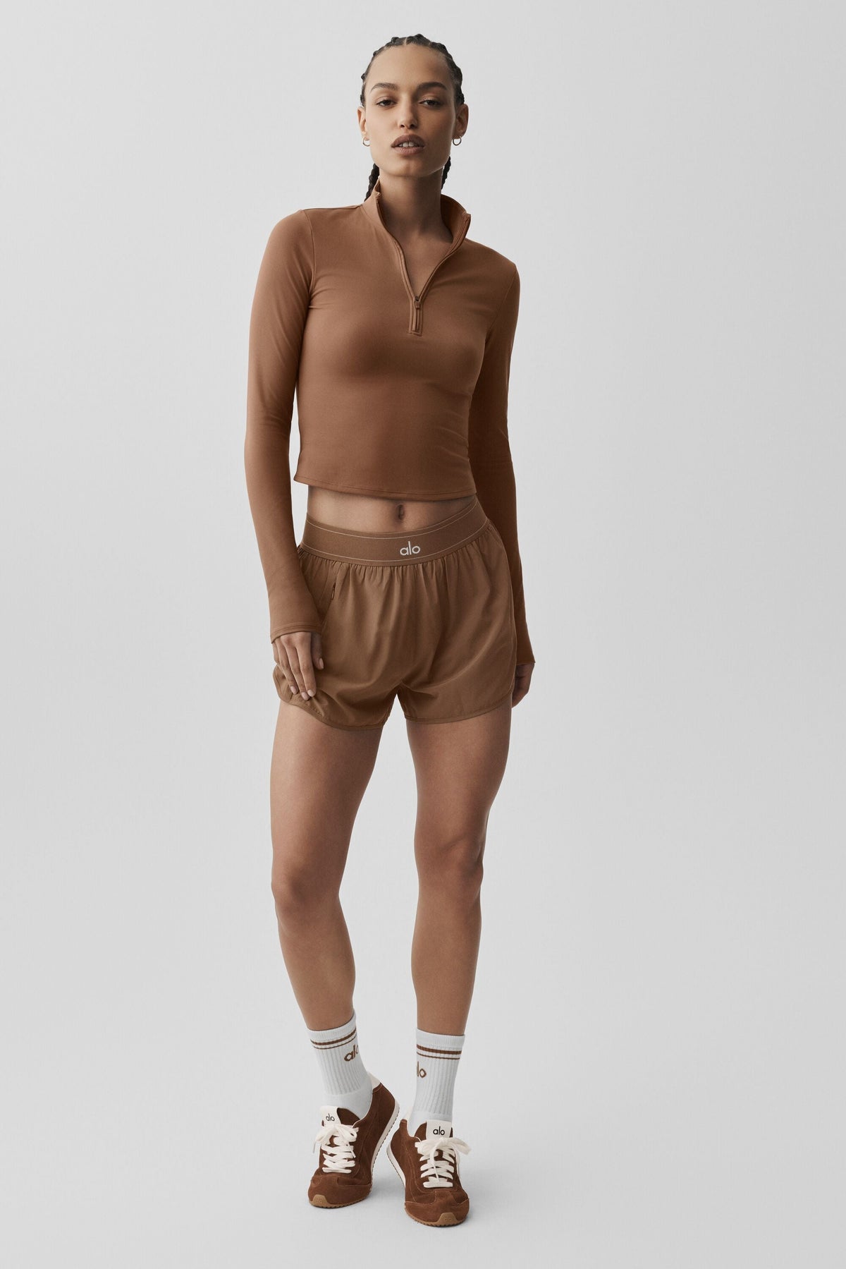ALO Top a maniche lunghe con zip Softsculpt Precision 1/4