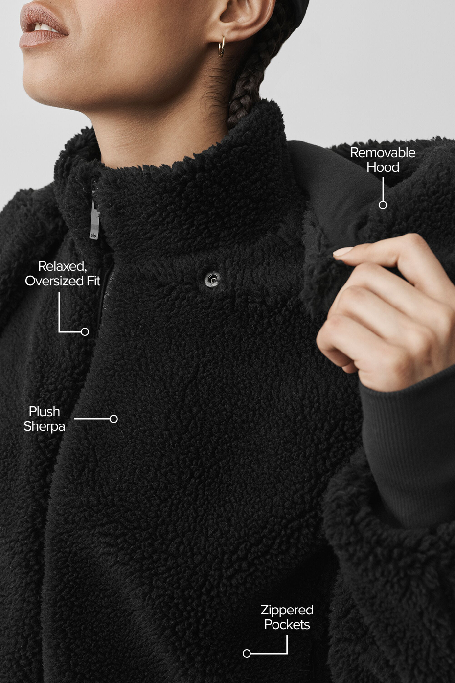 Giacca in sherpa Foxy - Black