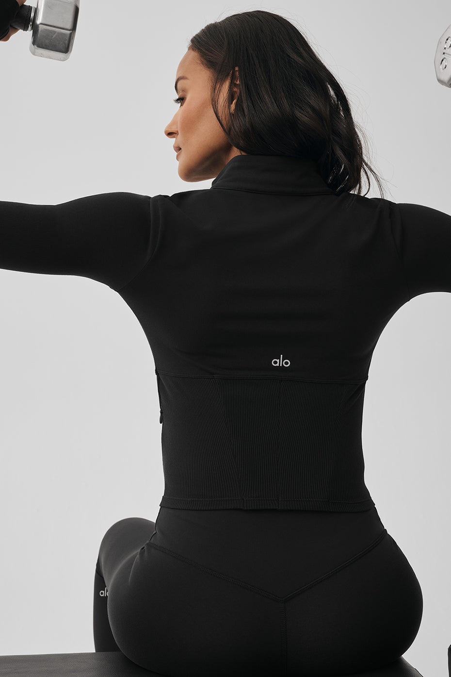 Giacca corsetto con zip Airbrush - Black