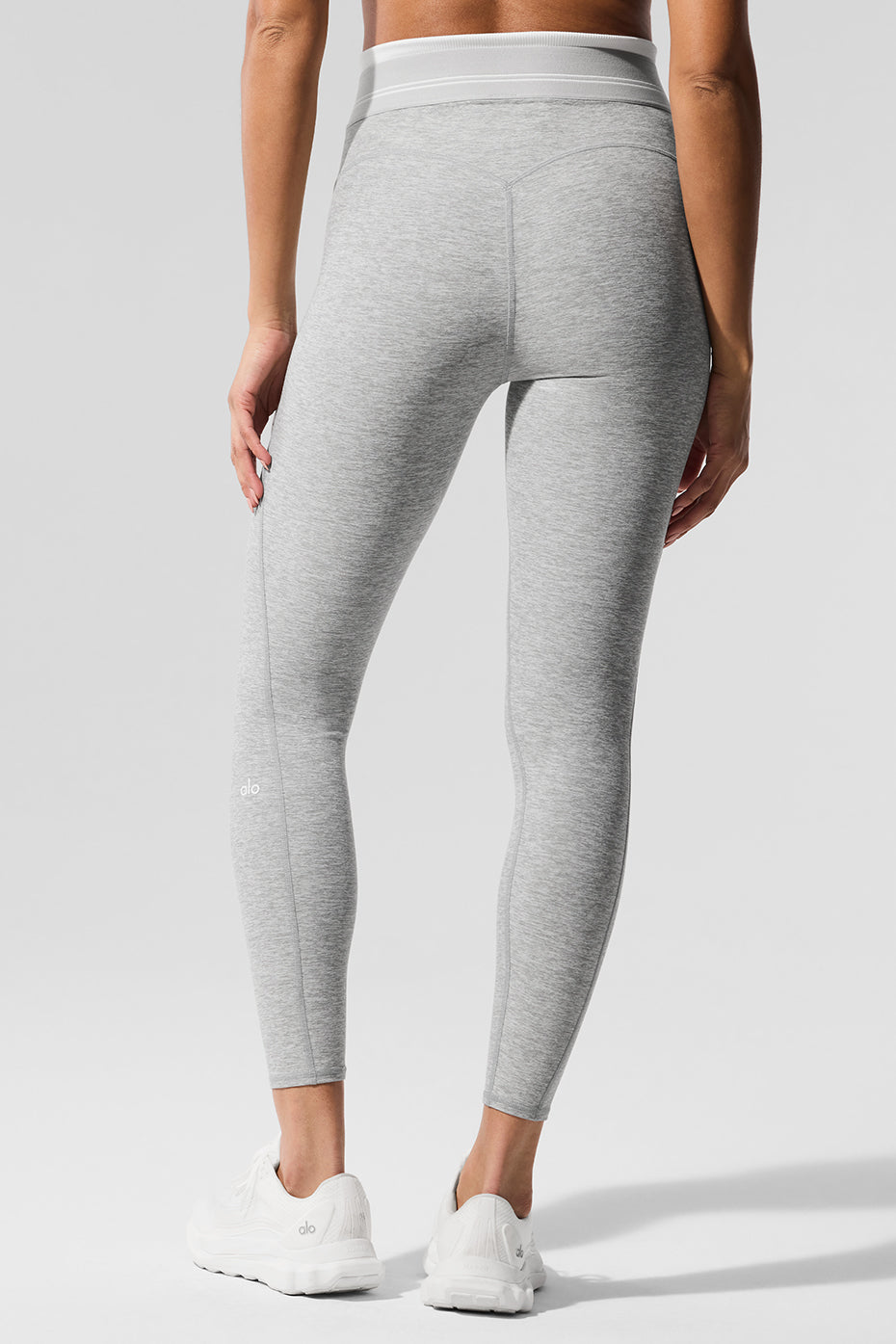 Leggings a vita alta 7/8 Alosoft Better Together - Athletic Heather Grey/White