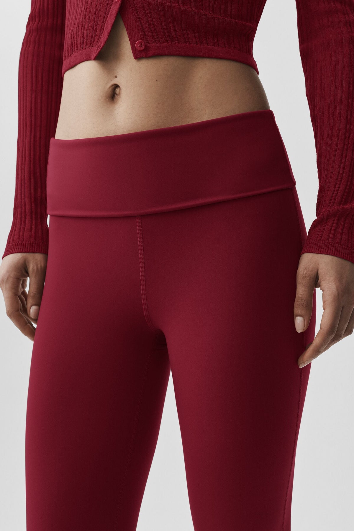 Leggings a zampa ALO Softsculpt Foldover (corto)