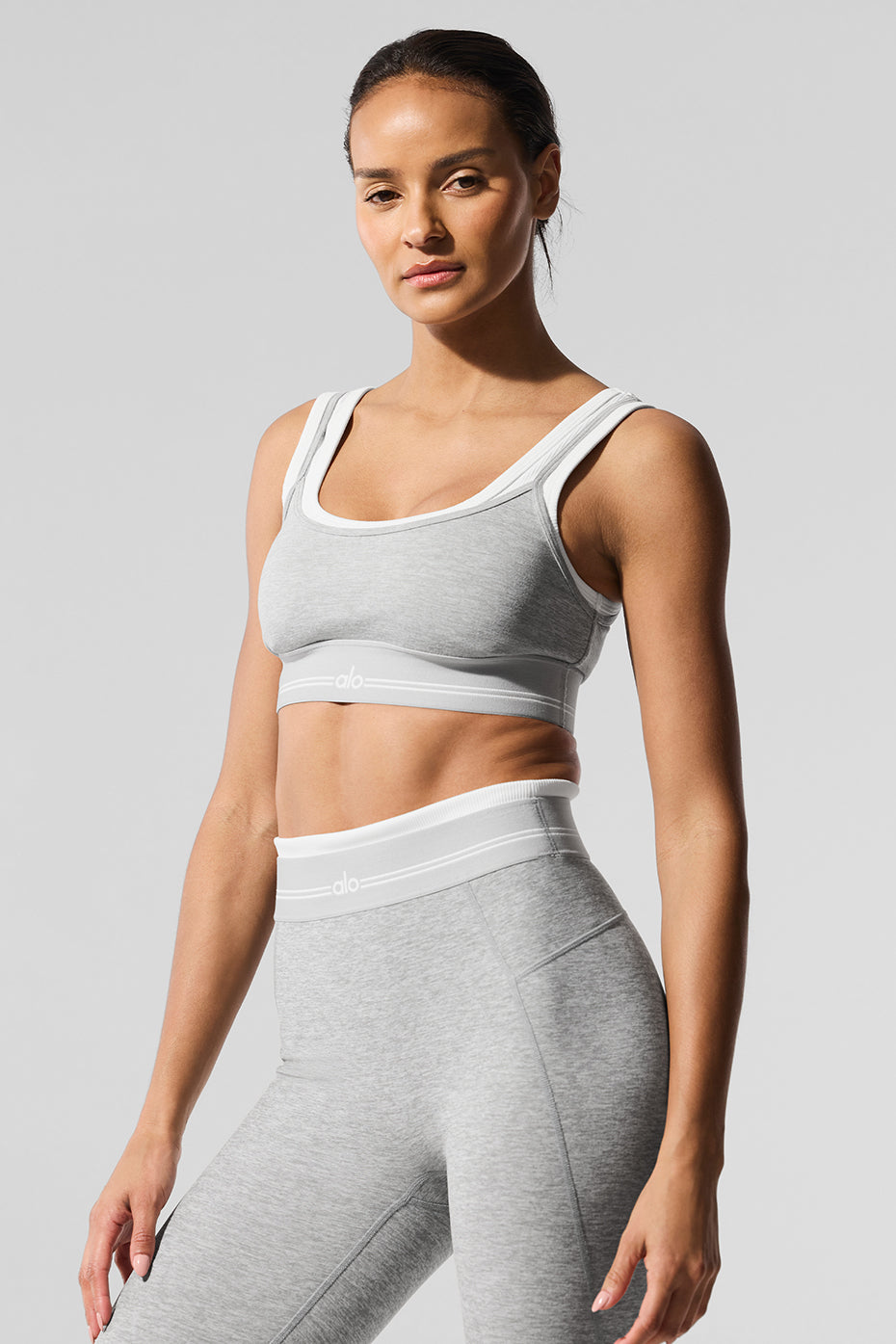 Reggiseno sportivo Alosoft Better Together - Athletic Heather Grey/Bianco