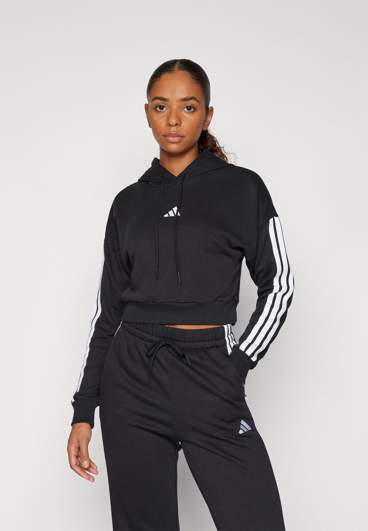 adidas Sportswear Essentials 3 Stripes French Terry Cropped – Felpa con cappuccio Donna