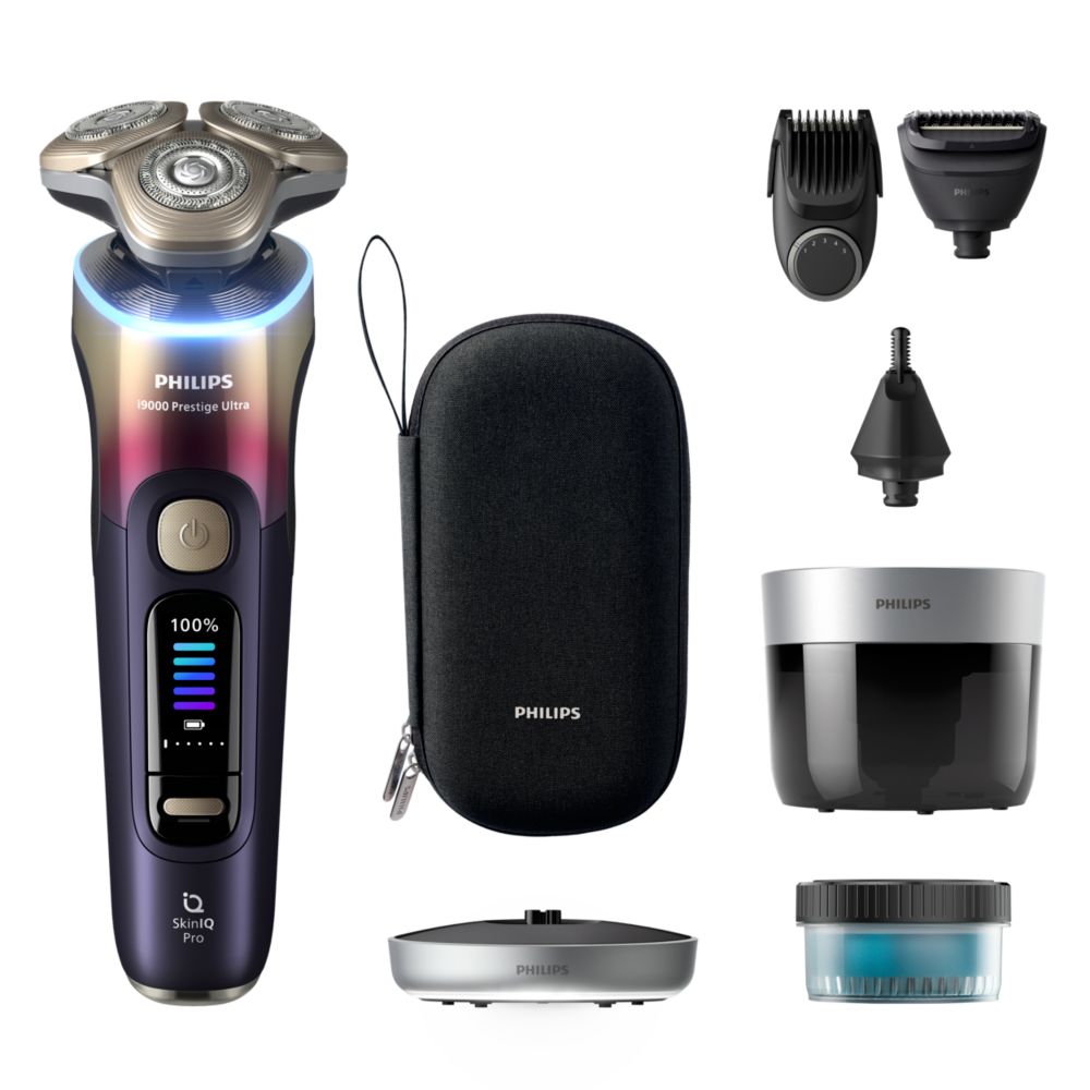 Nuovo Philips i9000 Prestige Ultra Rasoio elettrico 100 % impermeabile con SkinIQ Pro