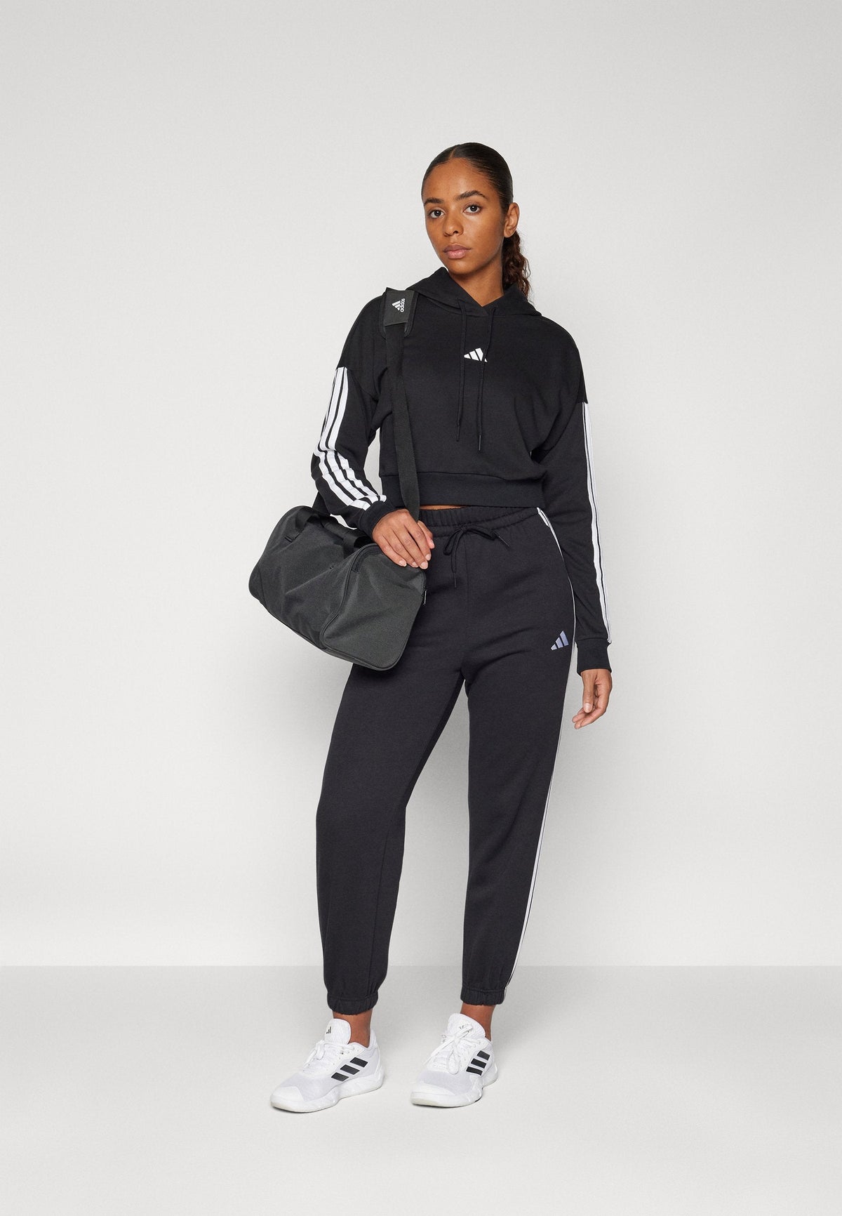 adidas Sportswear Essentials 3 Stripes French Terry Cropped – Felpa con cappuccio Donna